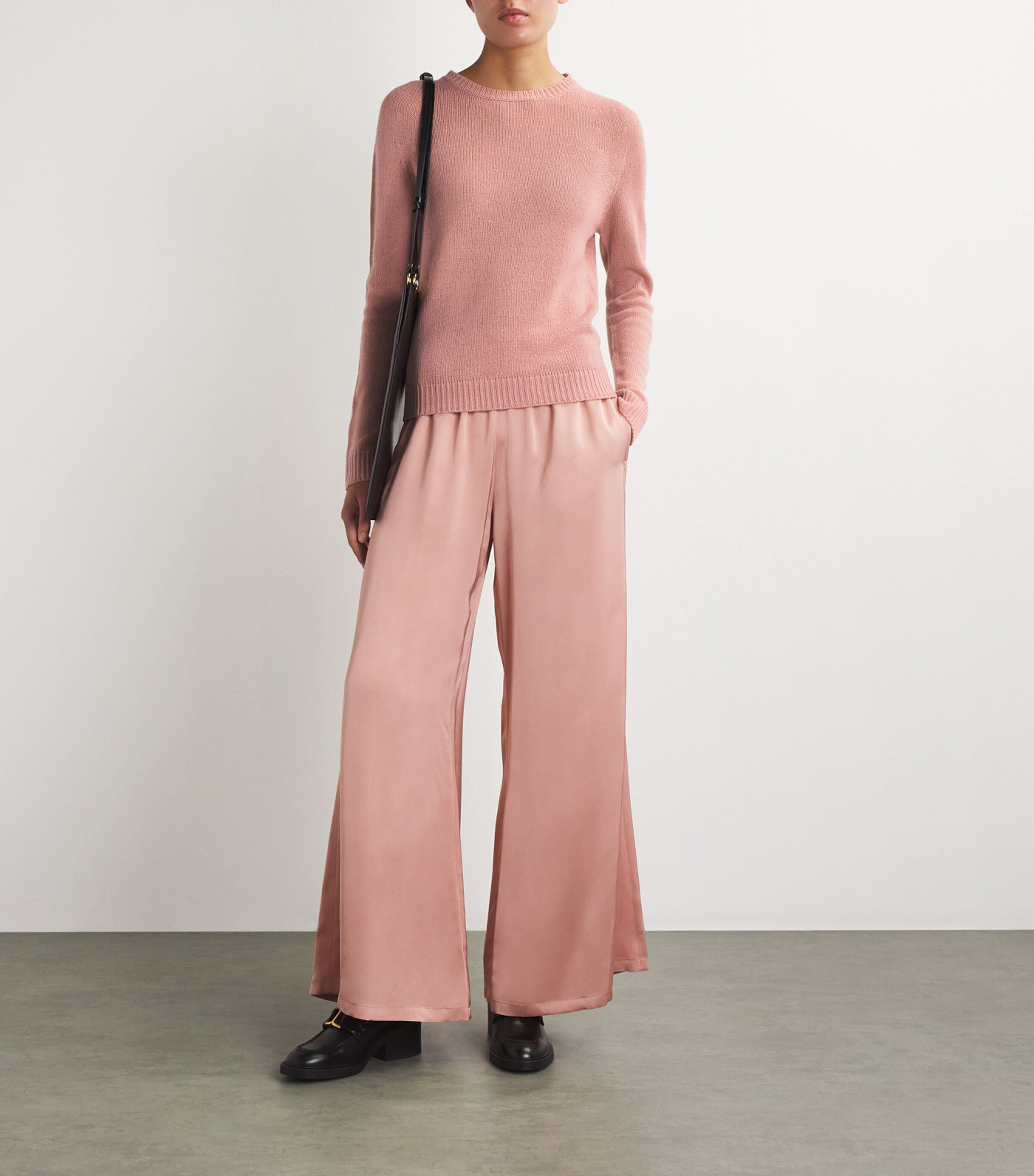 Fabiana Filippi Pink Cashmere Ribbed-Trim Sweater | Harrods VE