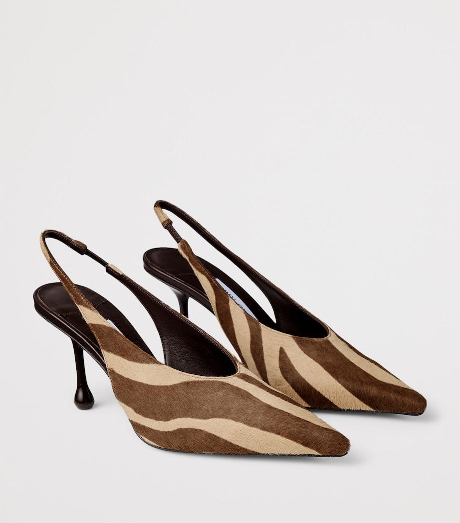 Isa 80 Calf Hair Slingback Pumps CHOCOLATE MIX Image 2