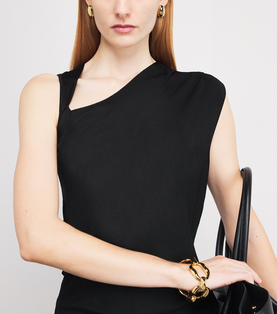 Knitted Asymmetric Top 001 BLACK Image 6