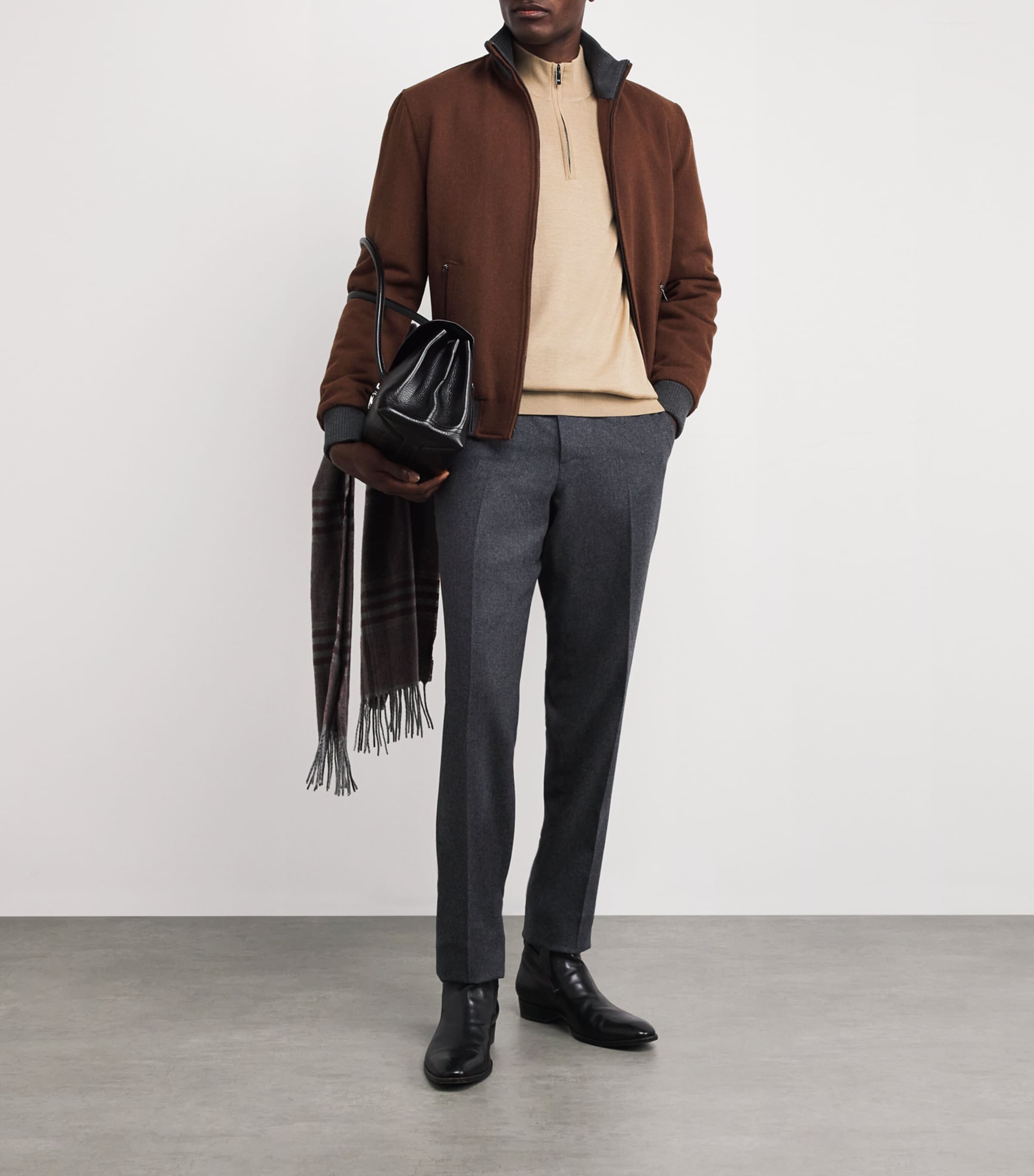 PAL ZILERI　Mouton / Knit Swiching Jacket PAL ZILERI Mouton / Knit Swiching Jacket Pal Zileri Black & White