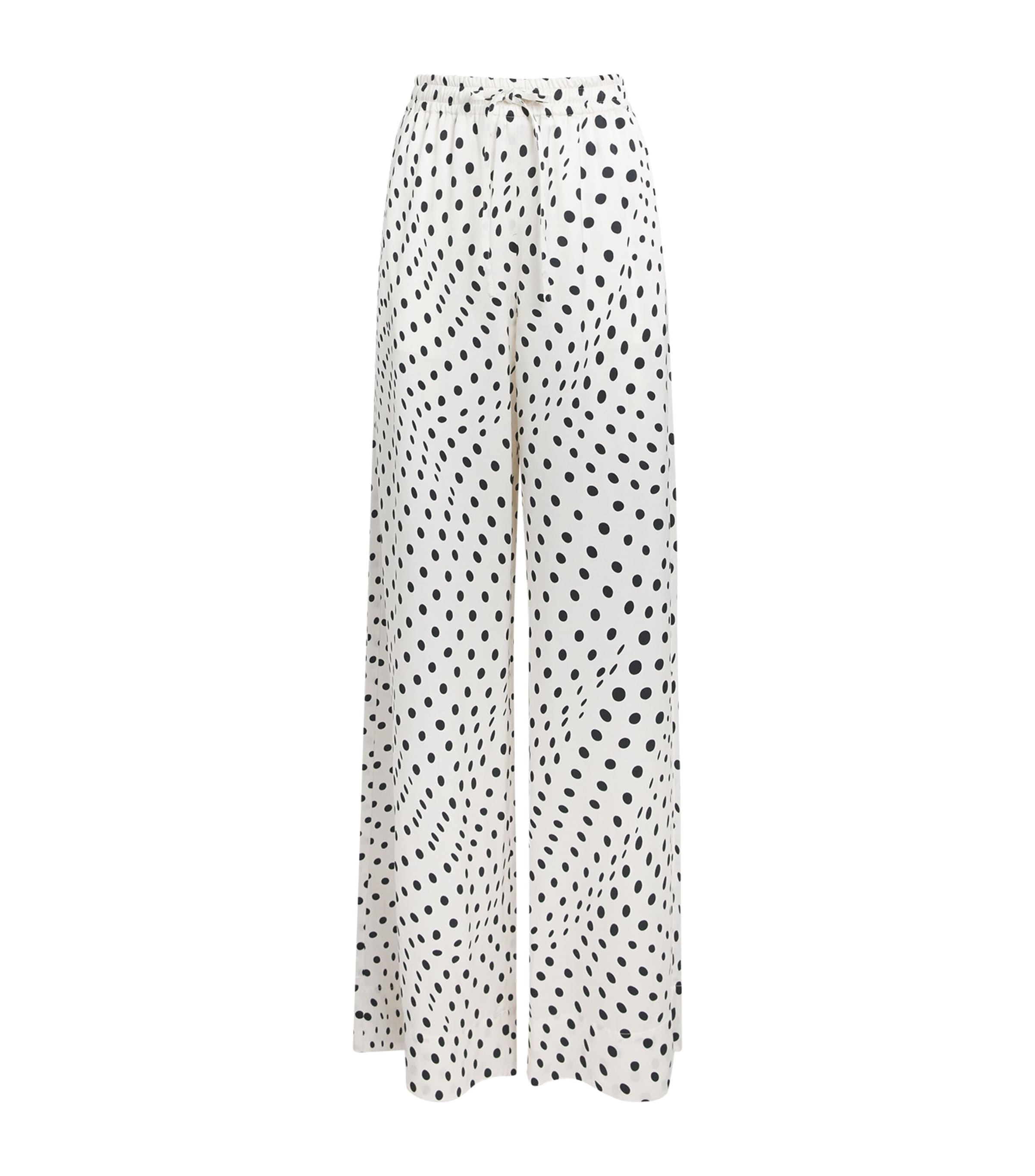 Stella McCartney Womens Polka Dot Wide-Leg Trousers White/black Image 1