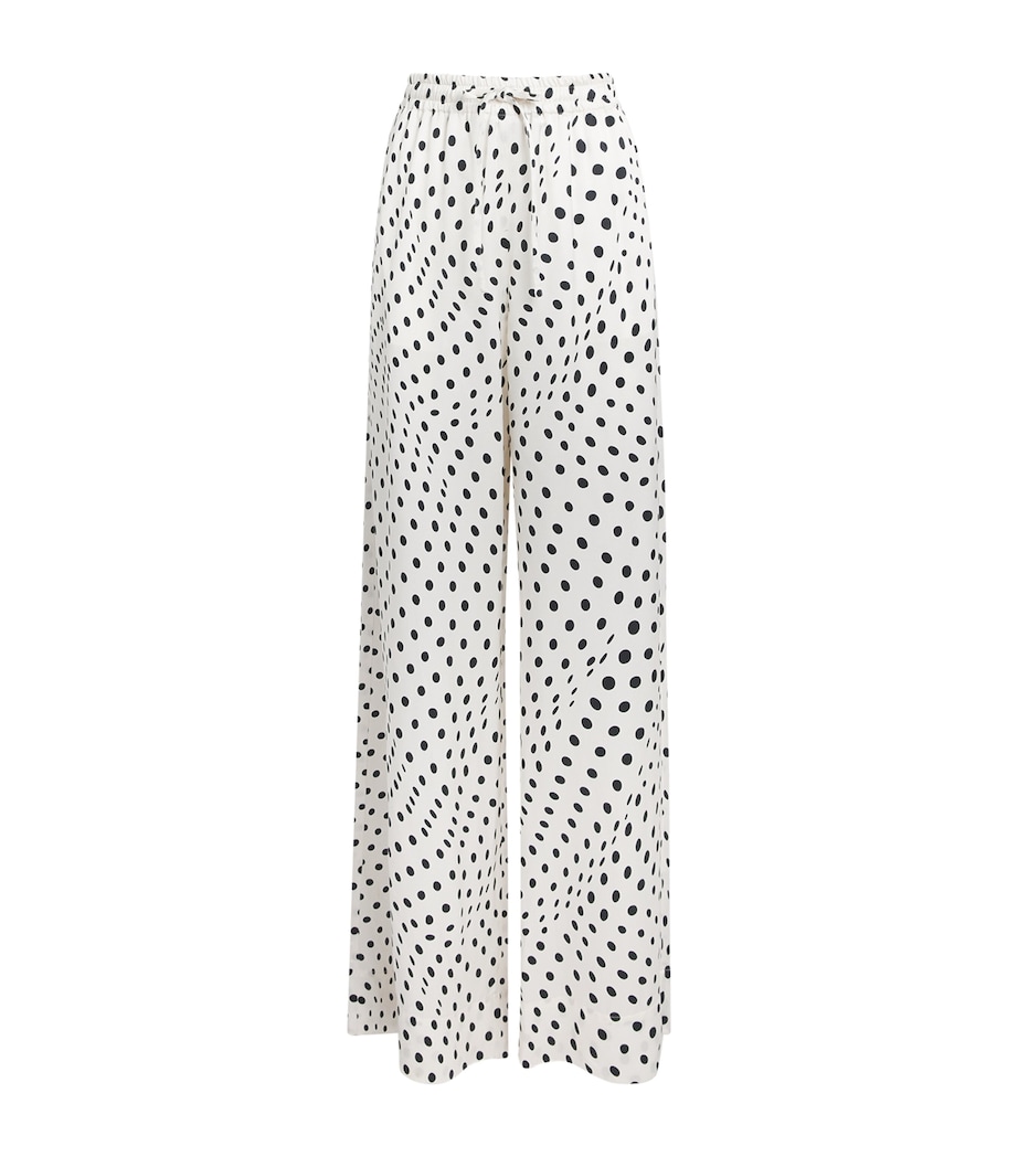 Stella McCartney Womens Polka Dot Wide-Leg Trousers White/black Image 1