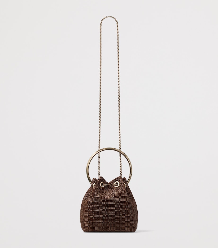 Jimmy Choo Bon Bon Woven Top-Handle Bag Tan/light Gold Image 4