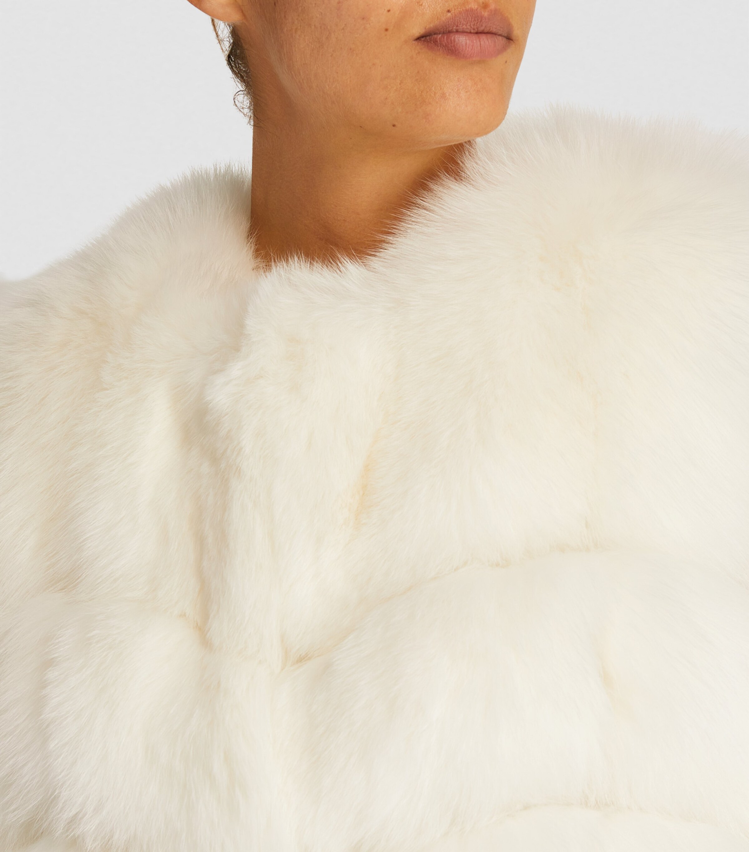 Yves Salomon White Fox Fur Gilet | Harrods UK