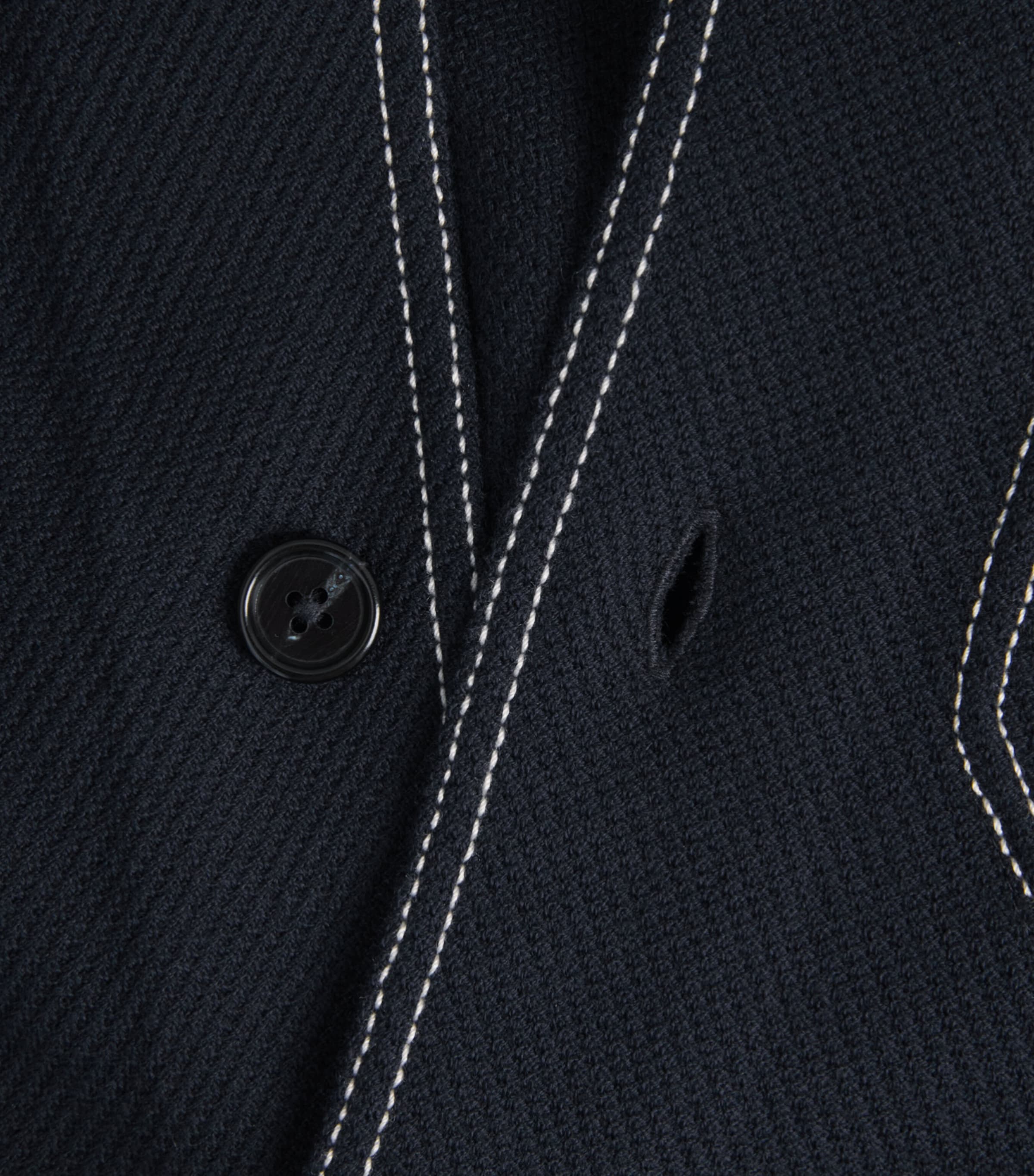 Paul Smith Mens Merino Wool-Blend Contrast-Stitch Overshirt Dark Navy Image 6