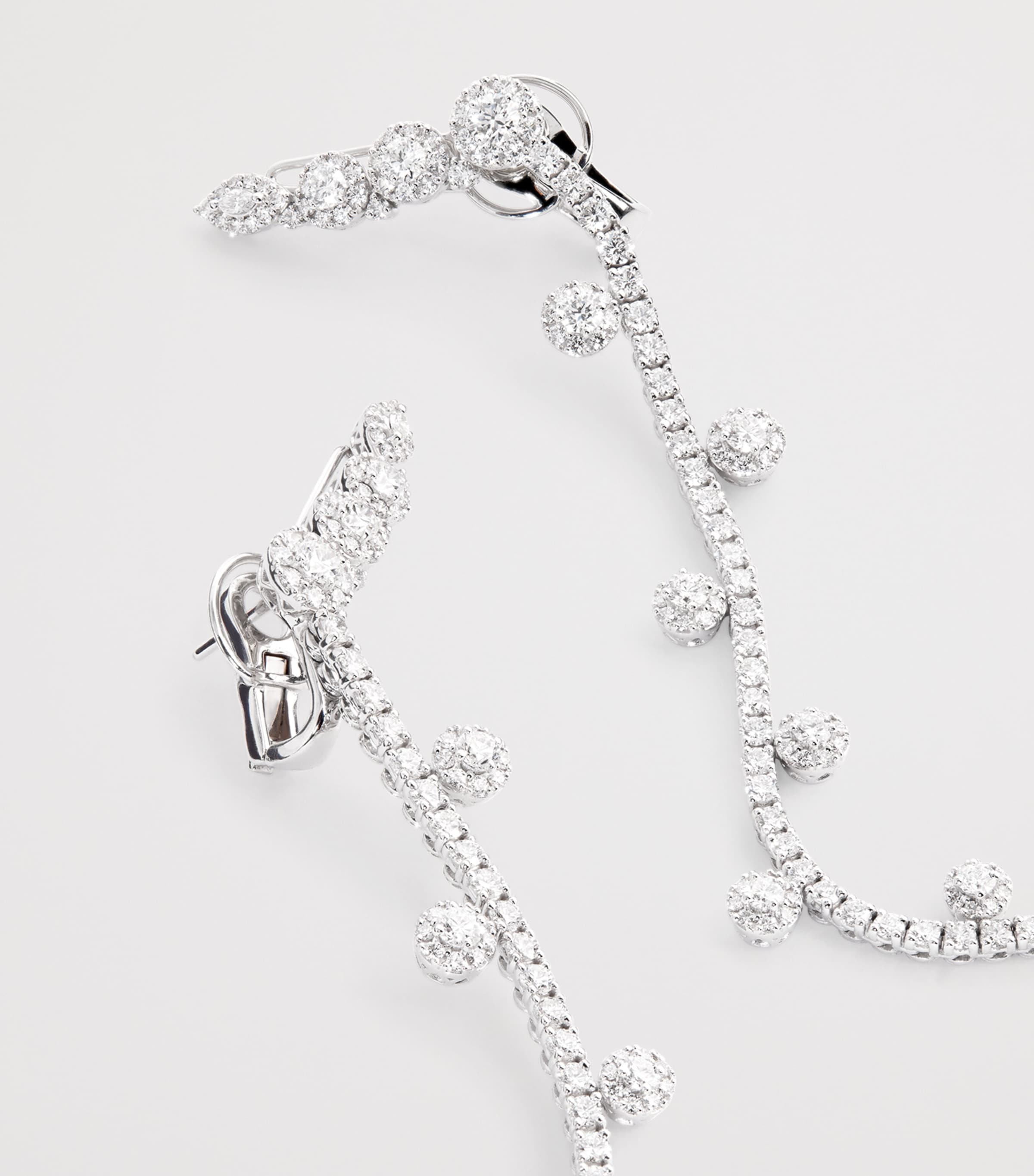 White Gold and Diamond Y-Couture Drop Earrings WHITE GOLD Image 7