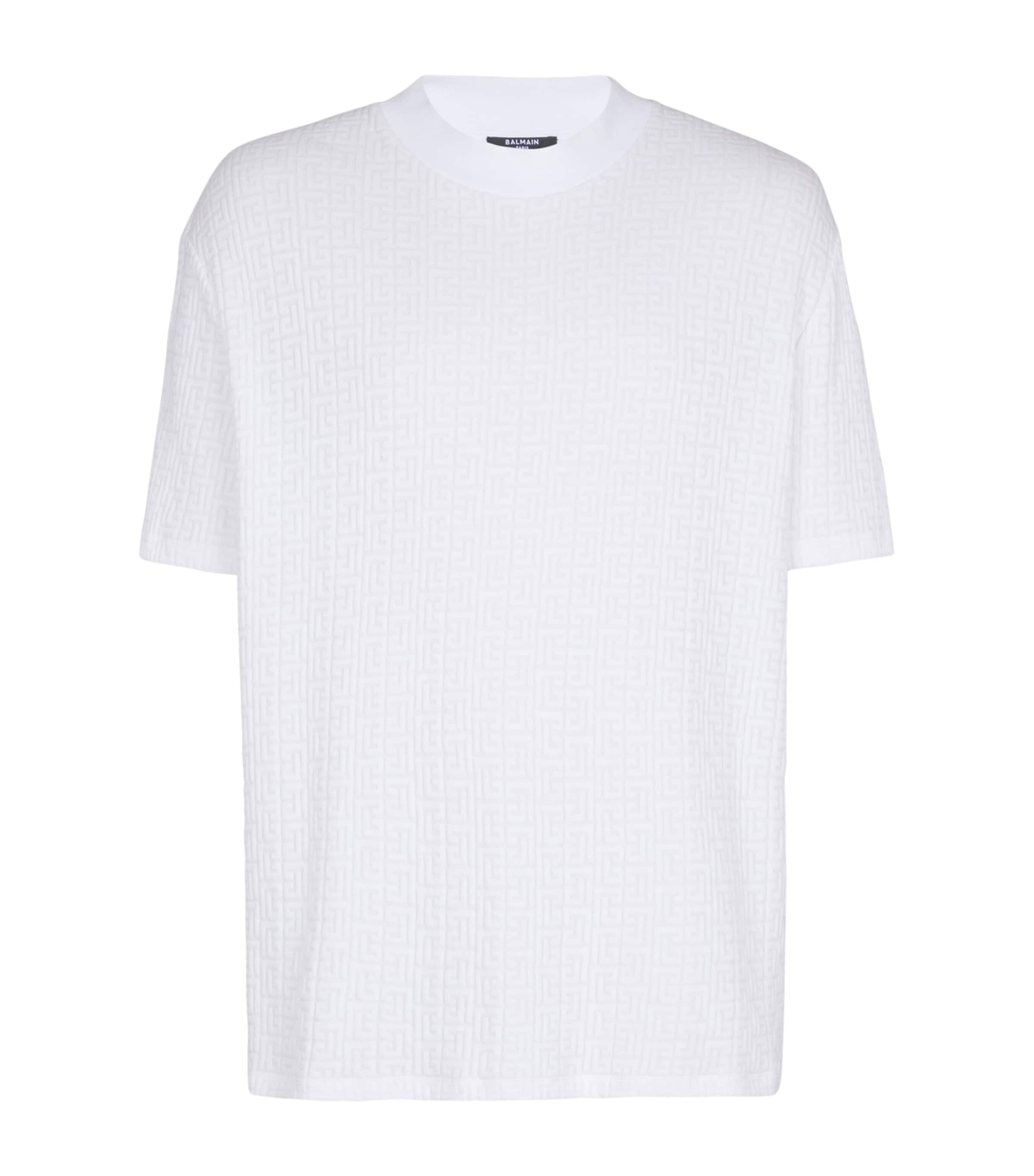 Cotton-Blend Monogram T-Shirt 0FA BLANC Image 1