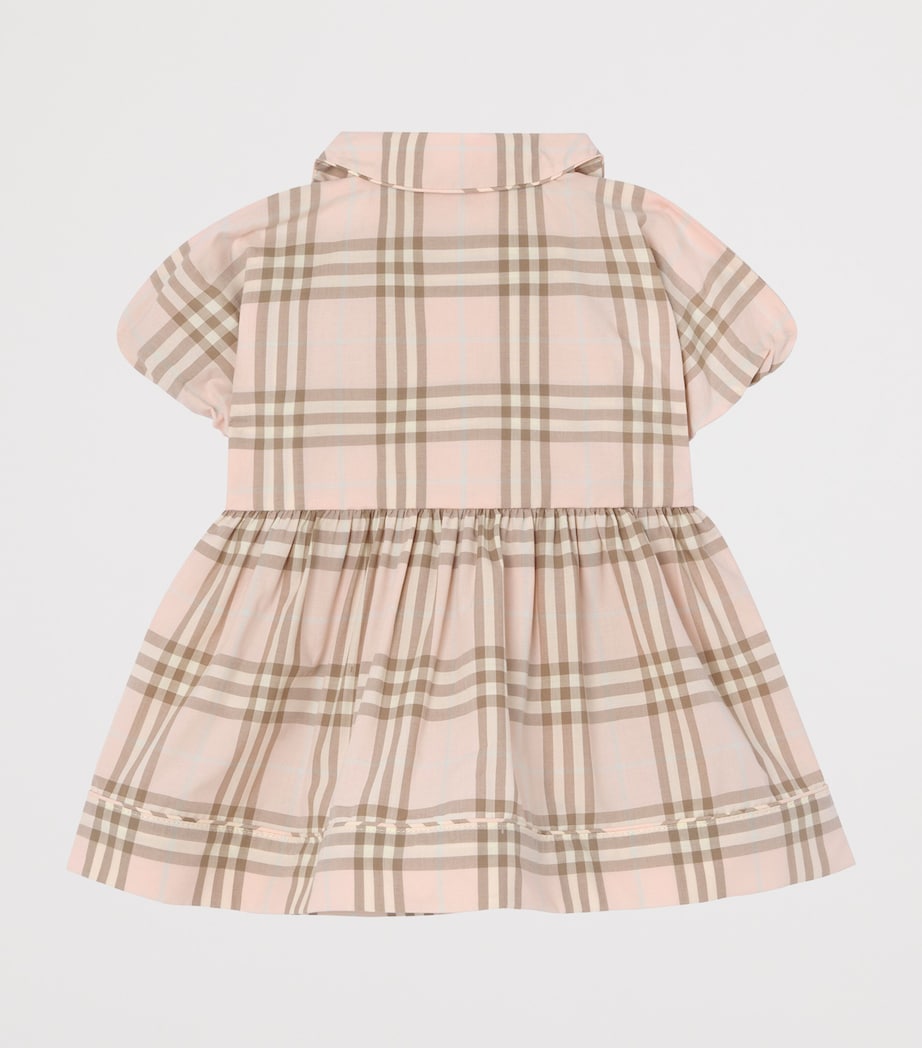 Burberry Kids Cotton Check Dress and Bloomers Set (1-18 Months) Archive Pink Ip Chek Image 3