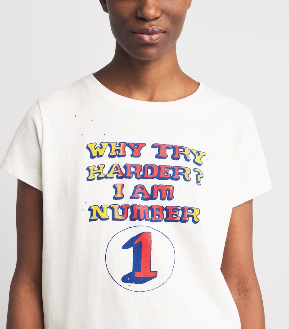 MOTHER Womens Cotton The Boxy Goodie Goodie T-Shirt Wyt Why Try Har Image 3