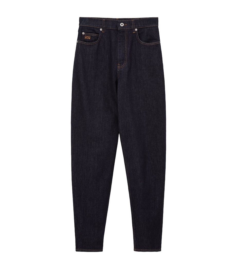 LOEWE Womens Mid-Rise Relaxed Jeans Dark Blue Image 1
