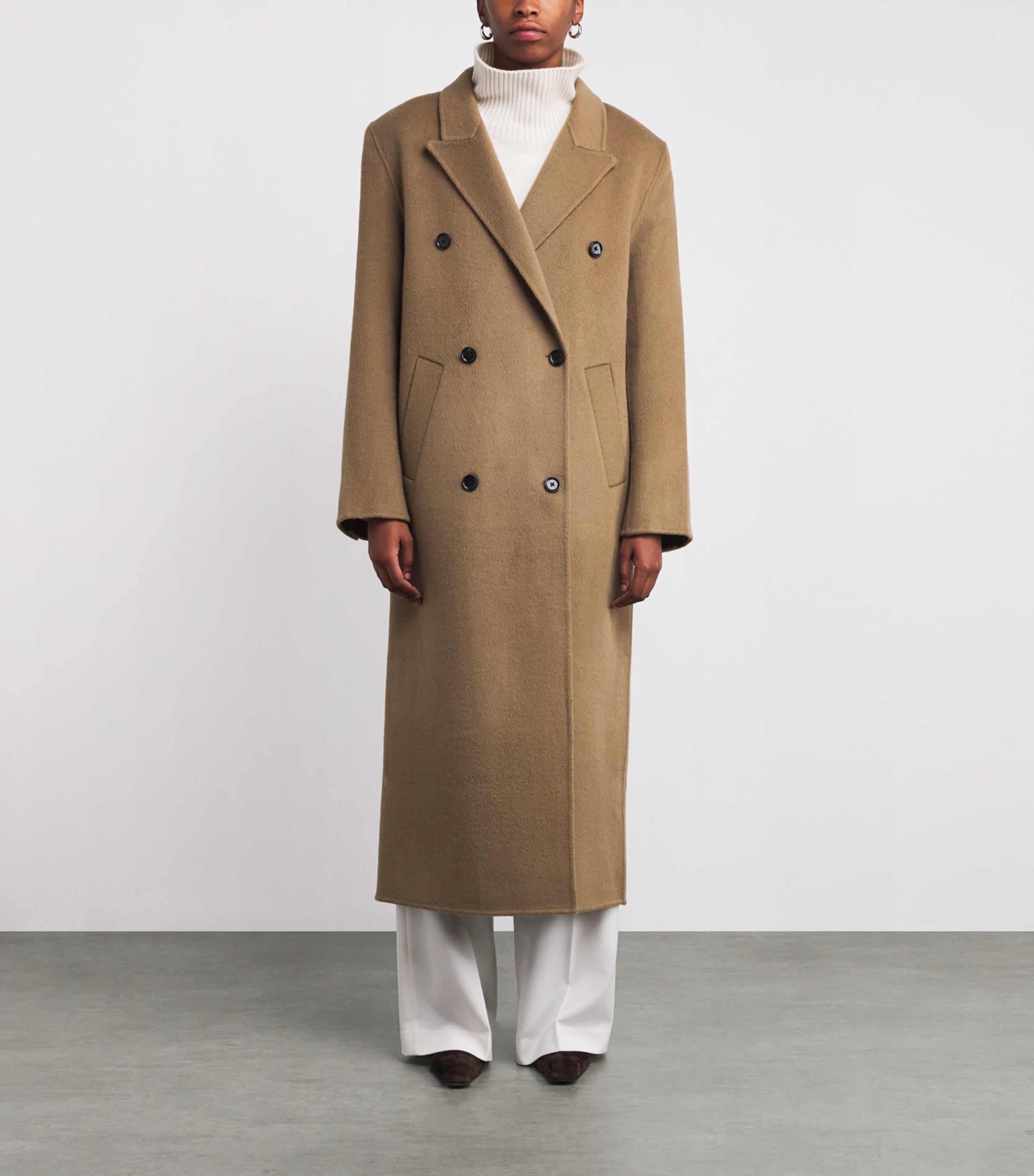 Wool Double-Breasted Deja Coat TAN Image 3