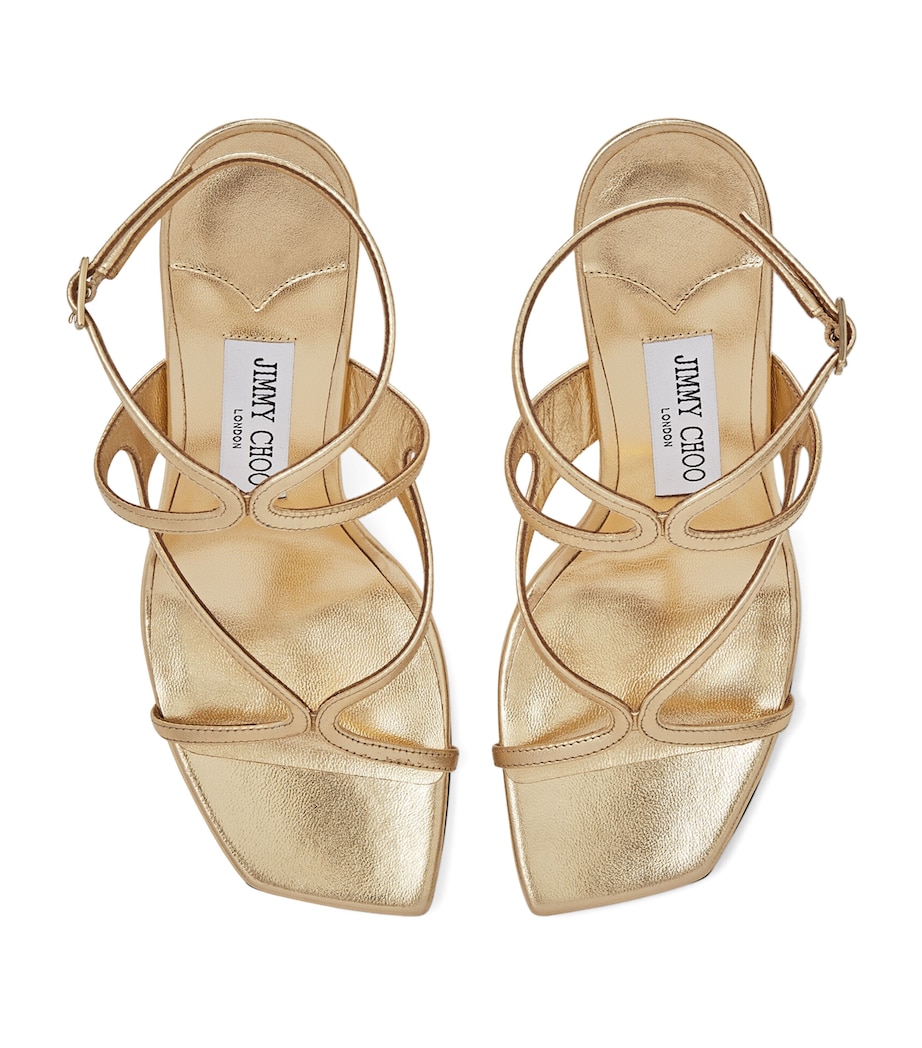 Azie 85 Leather Heeled Sandals GOLD Image 3