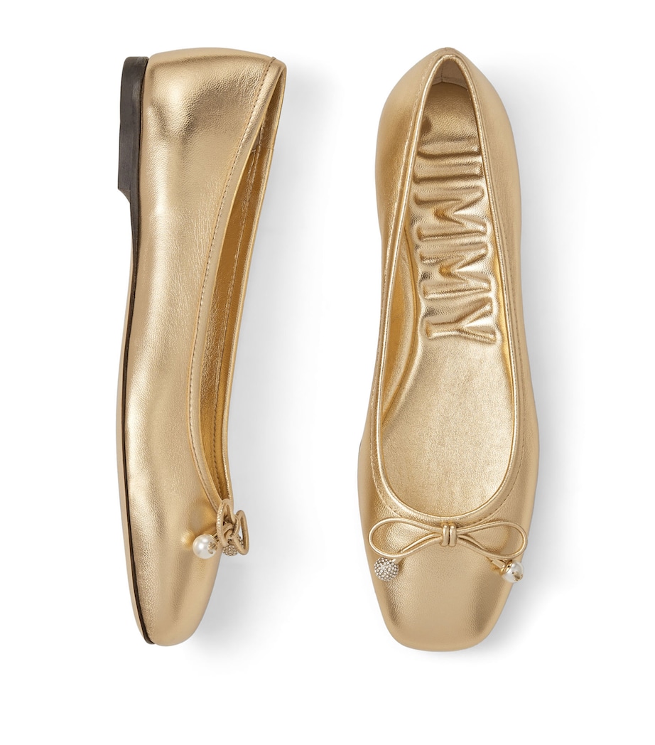 Elme Leather Ballet Flats GOLD Image 3