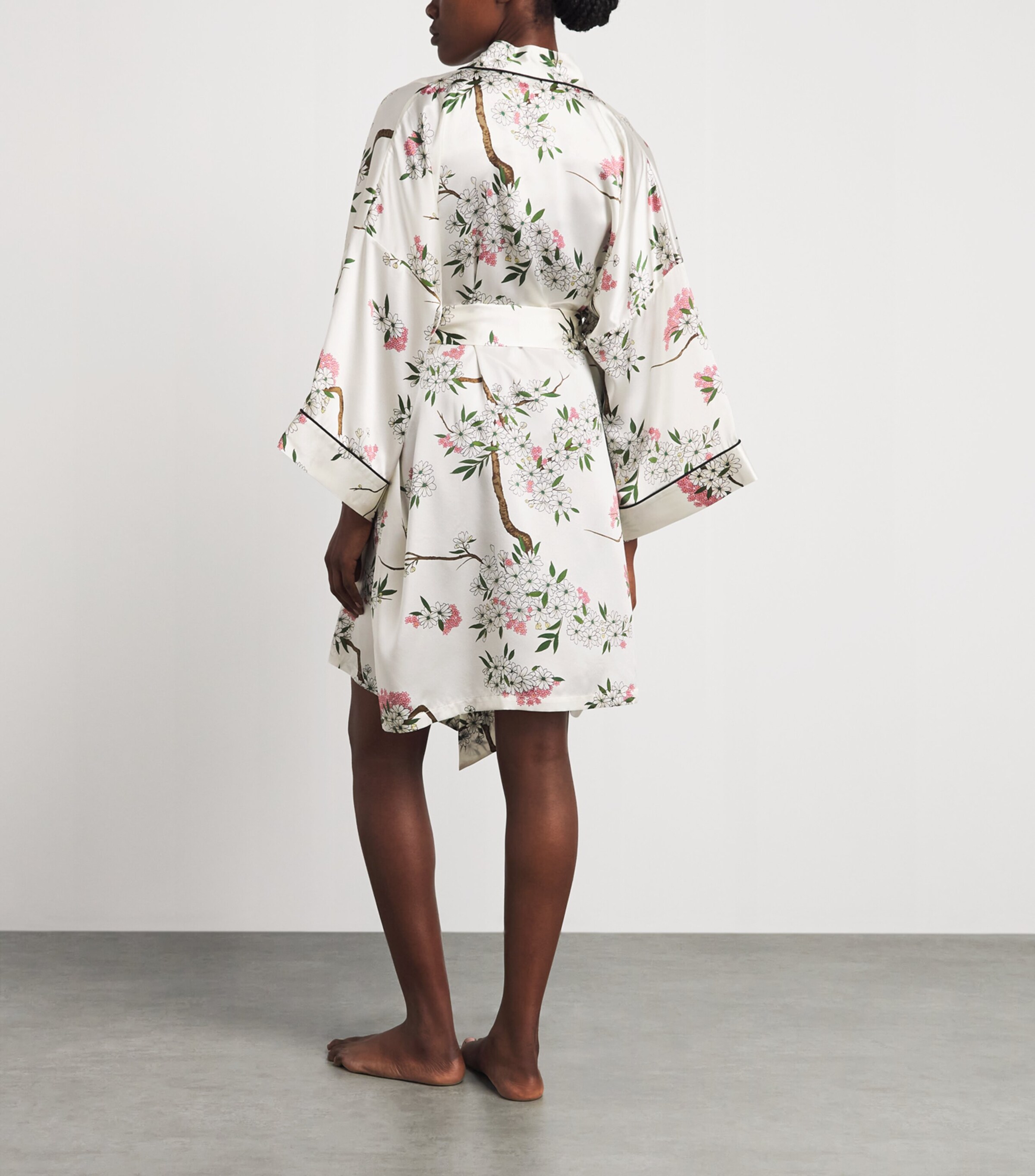 Olivia von Halle Womens Silk Floral Mimi Short Robe Ana Image 4