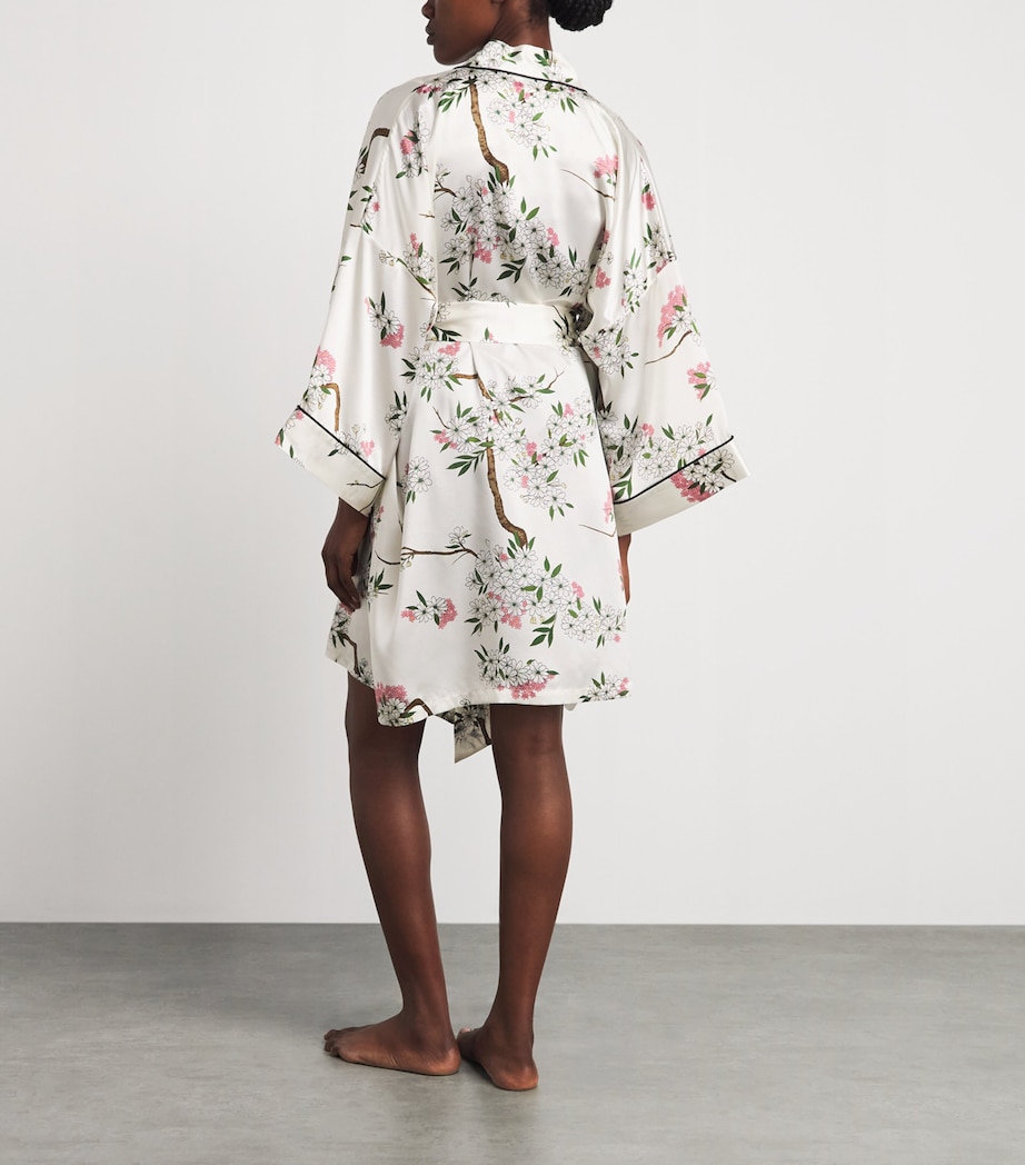 Olivia von Halle Womens Silk Floral Mimi Short Robe Ana Image 4