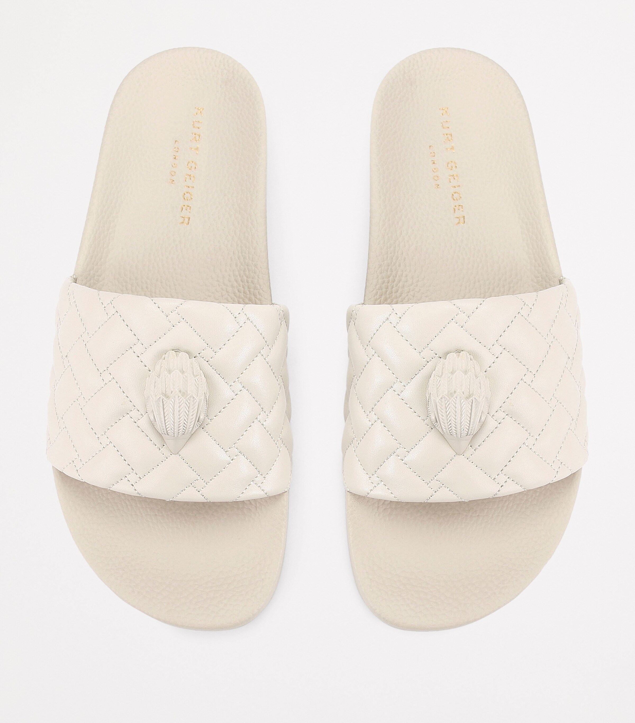 Quilted Meena Eagle Slides BONE Image 4