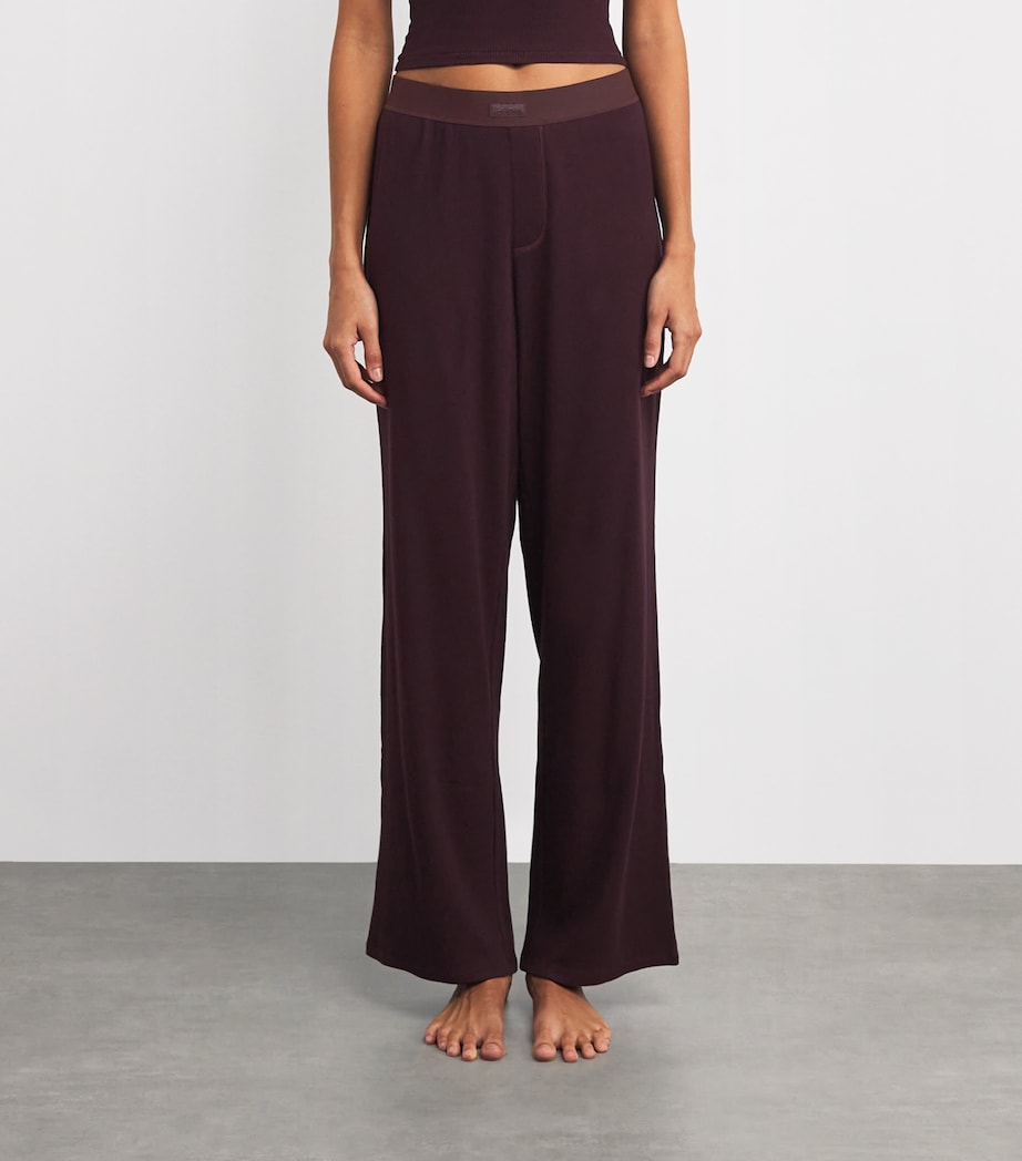 Stretch-Cotton Ribbed Trousers CURRANT Image 3