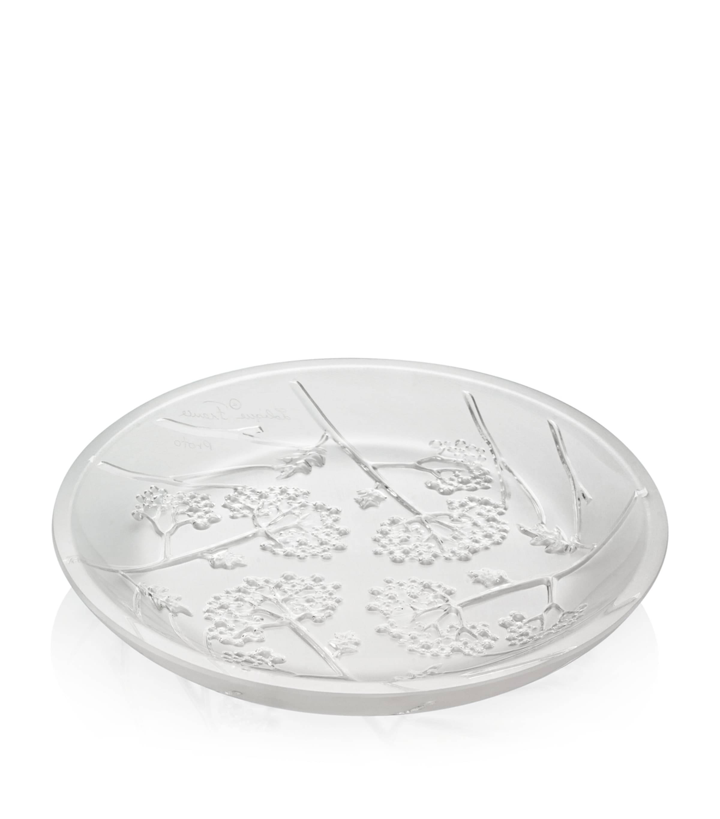 Lalique Crystal Ombelles Flat Bowl In White