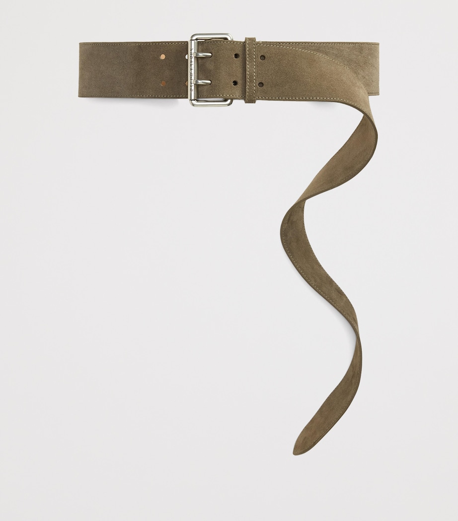 Ralph Lauren Collection Suede Double-Prong Buckle Belt Dark Taupe Image 4