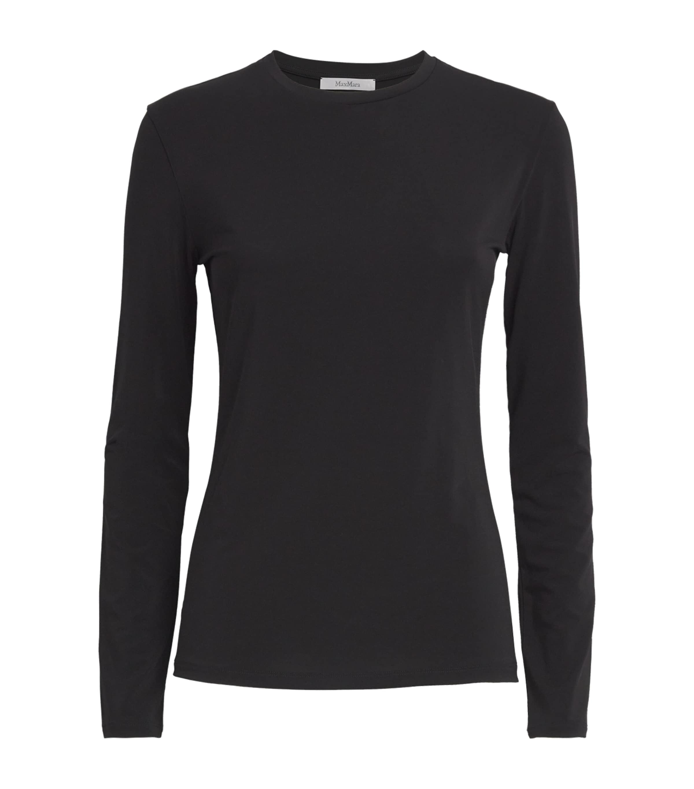 Max Mara Knitted Crew-neck Top In Black