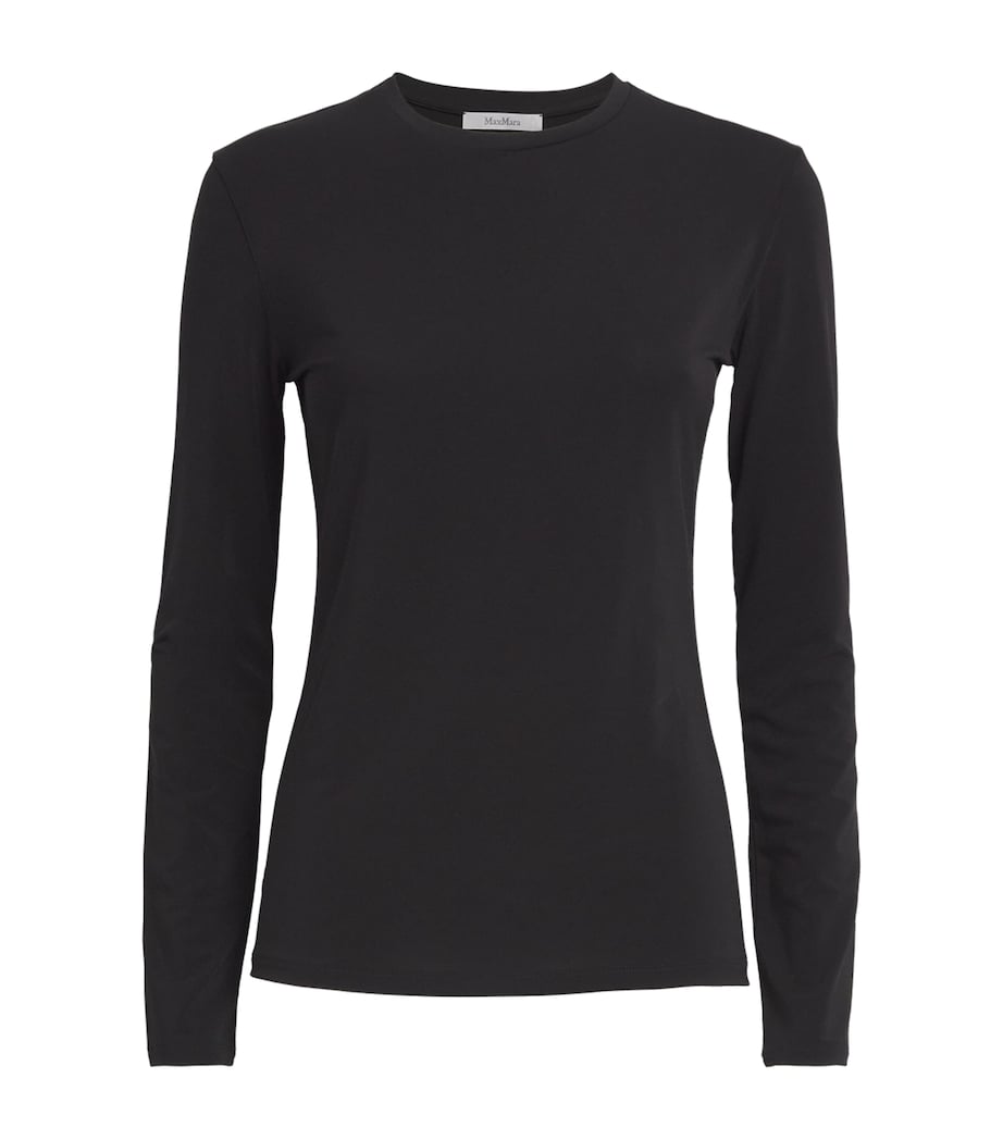 Knitted Crew-Neck Top BLACK Image 1