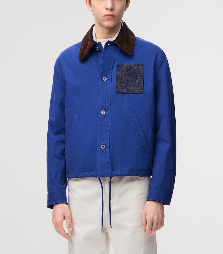 LOEWE Mens Cotton Workwear Jacket Blue Image 3