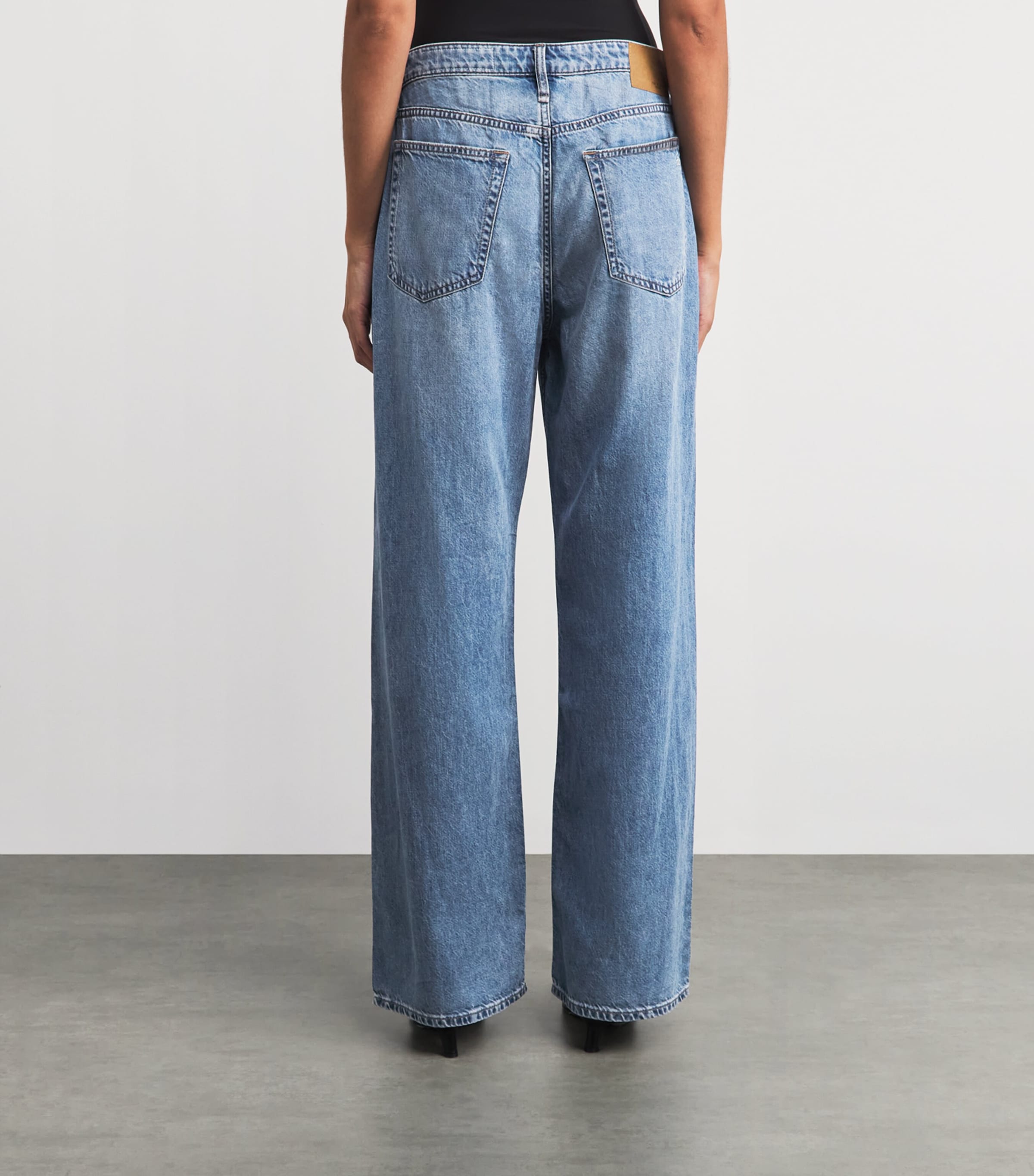 Rag & Bone Womens Logan Mid-Rise Wide-Leg Jeans Lyon Image 5