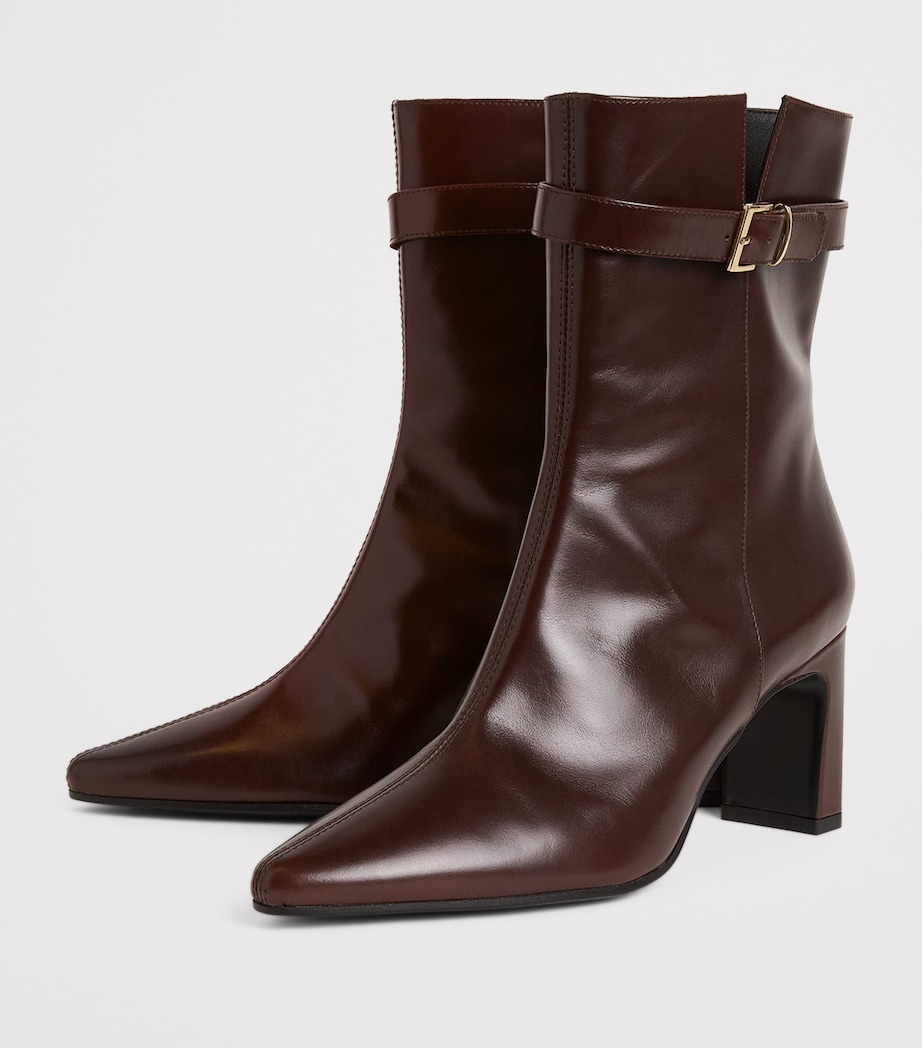 Leather Ankle Boots 70 CHOCOLATE Image 3