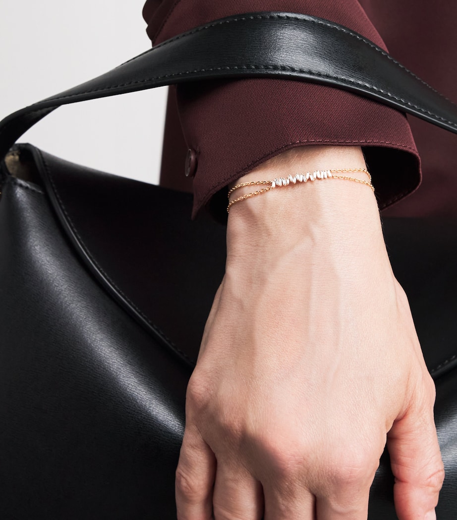 Suzanne Kalan Rose Gold and Diamond Classic Bar Bracelet Rg/wd Image 2