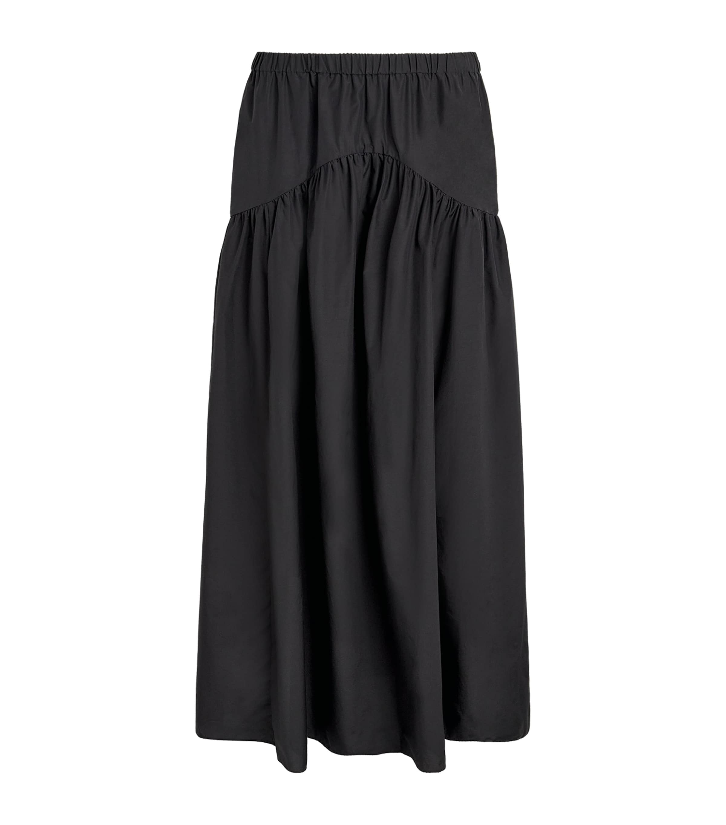Theory Womens Curved Yoke Midi Skirt Black Image 1