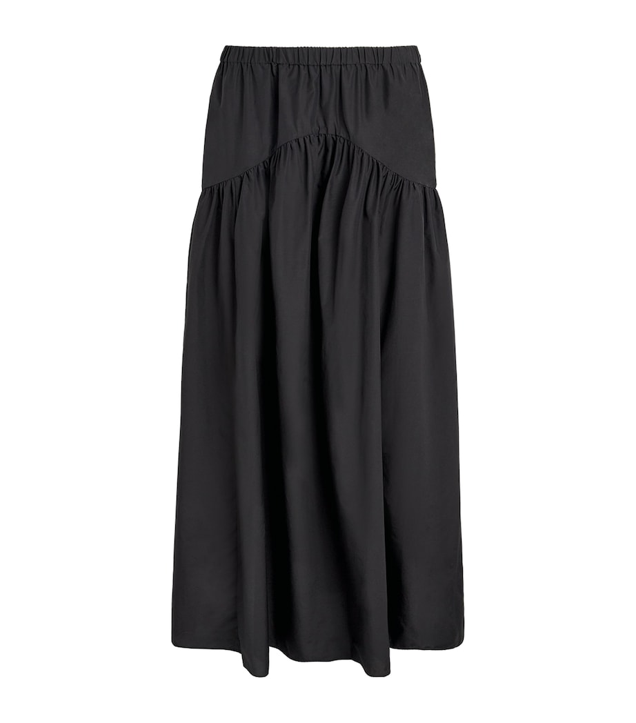Theory Womens Curved Yoke Midi Skirt Black Image 1