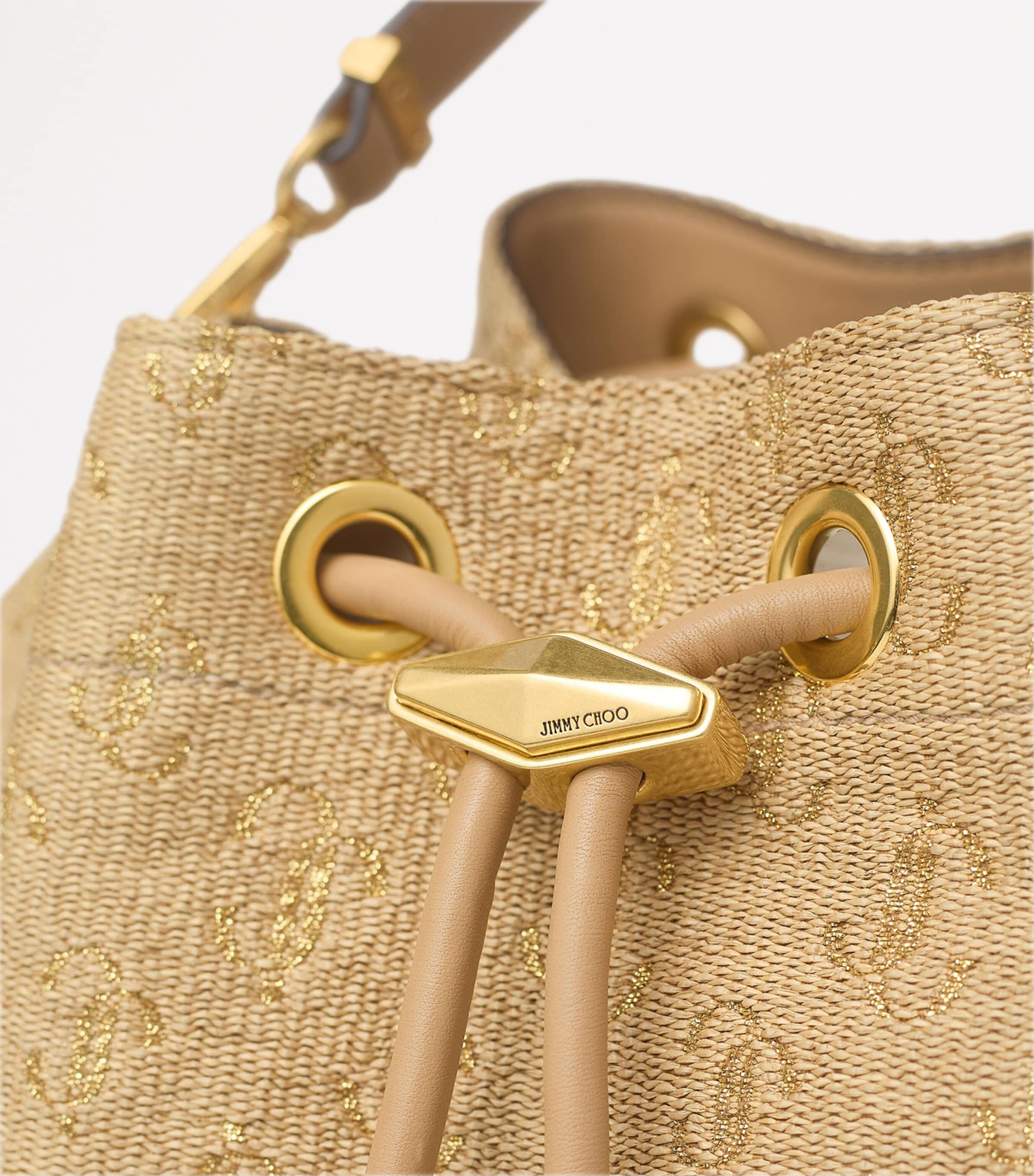 Medium Cinch Monogrammed Bucket Bag NATURAL/CAPPUCCINO/G Image 3