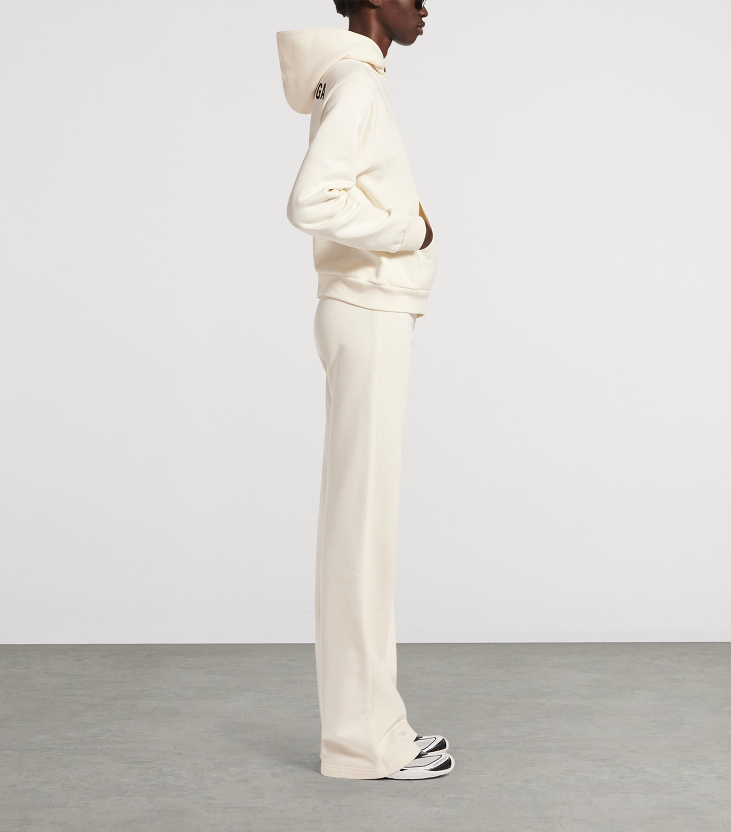 Balenciaga Womens Cotton Logo Wide-Leg Sweatpants Image 4
