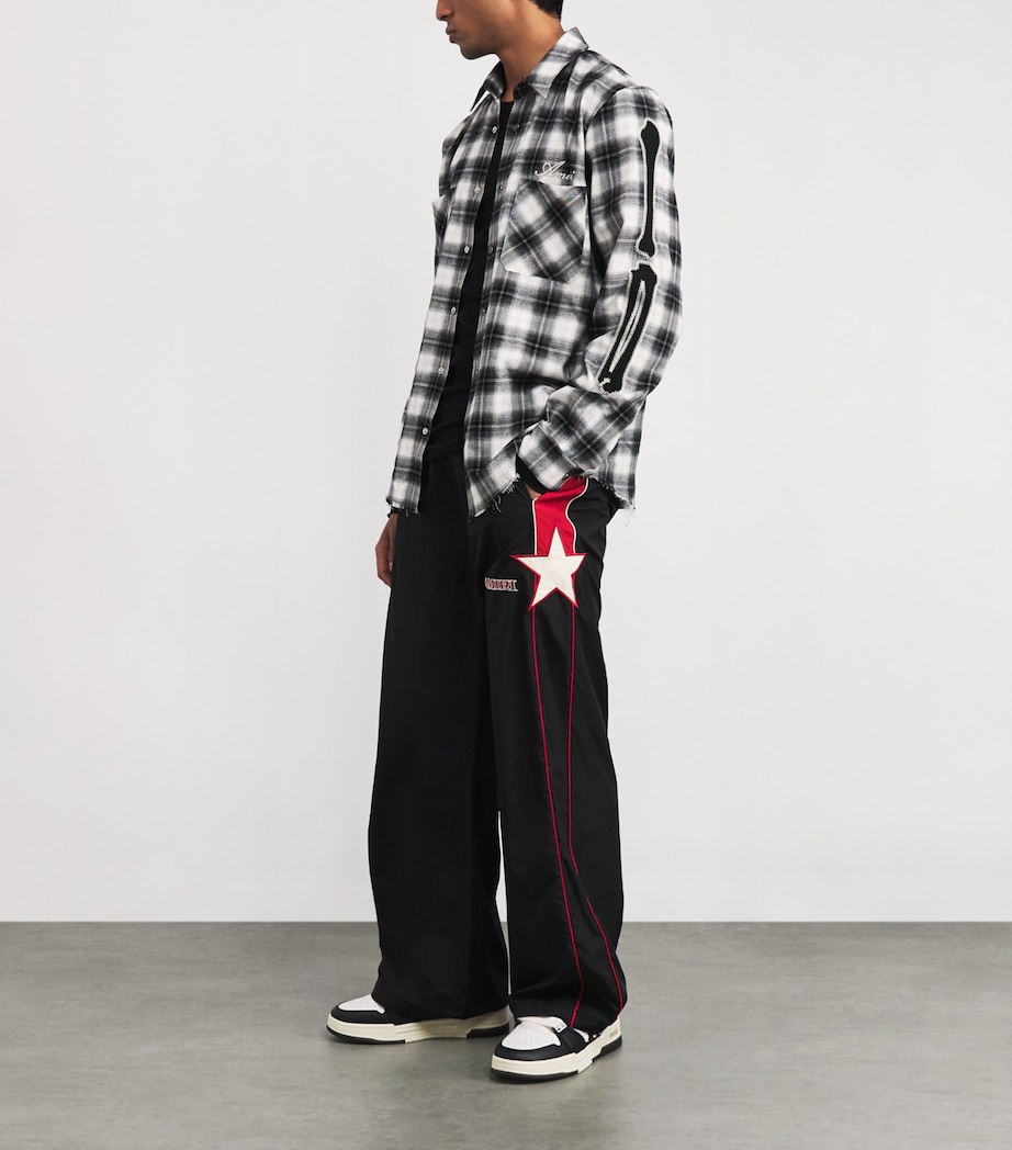 Cotton Flannel Bones Overshirt BLACK Image 2