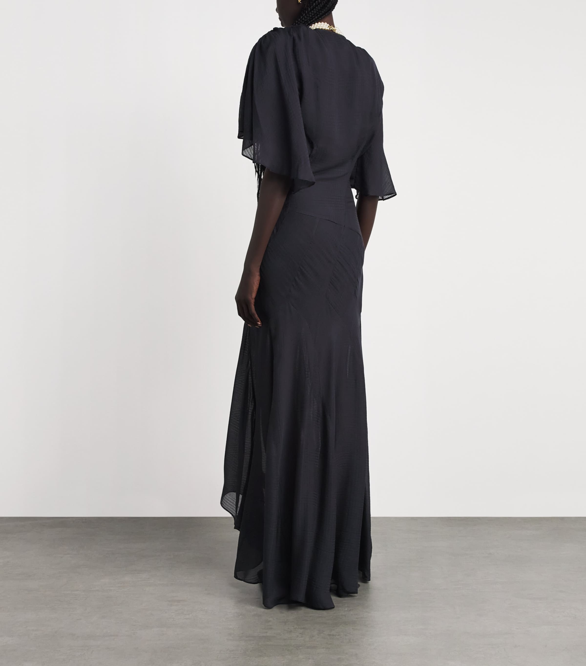 Vivienne Westwood Womens Gauze Priscilla Maxi Dress Vintage Black Image 4