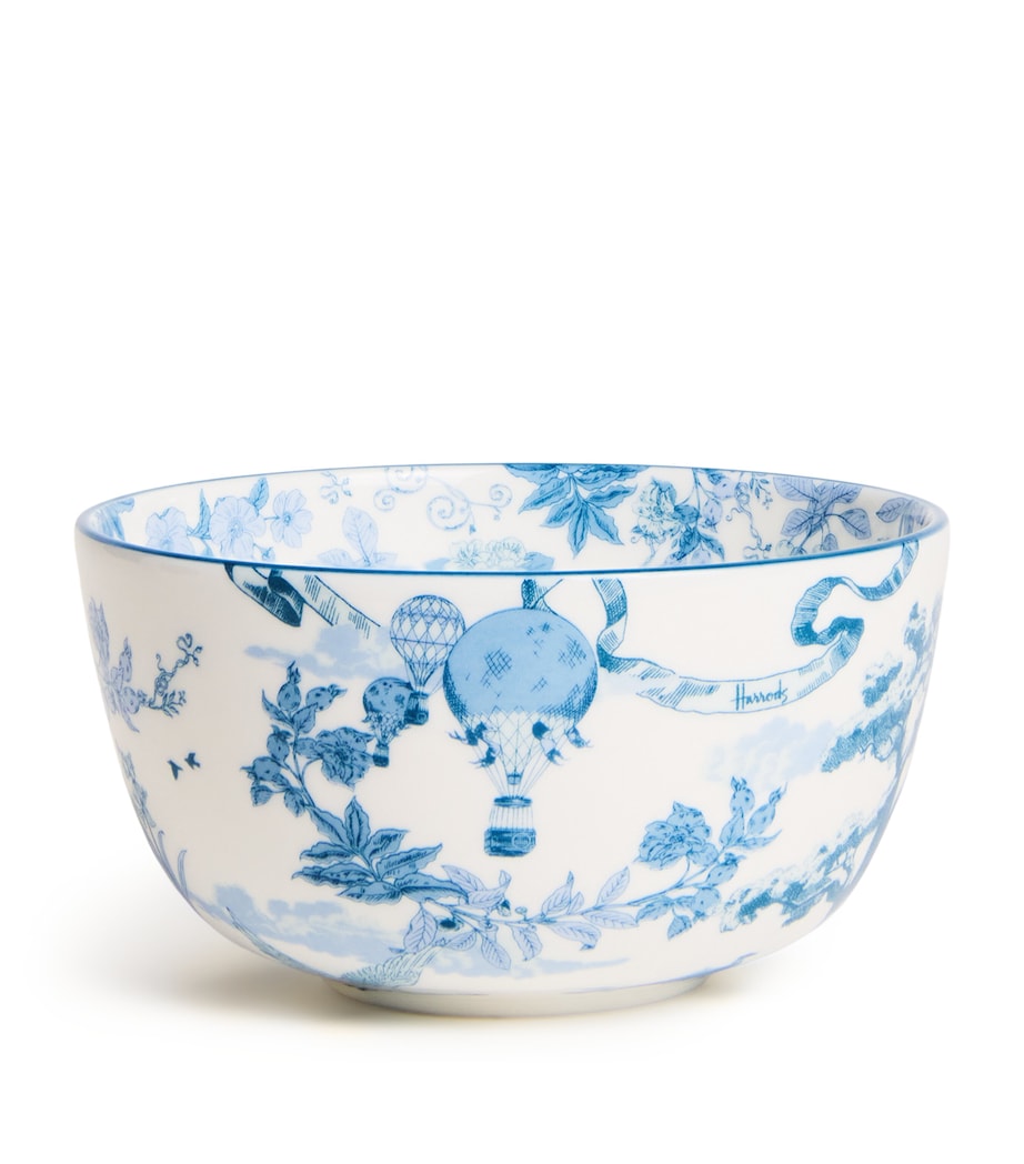 Harrods Fine Bone China Toile Bowl (11cm) Blue Image 1