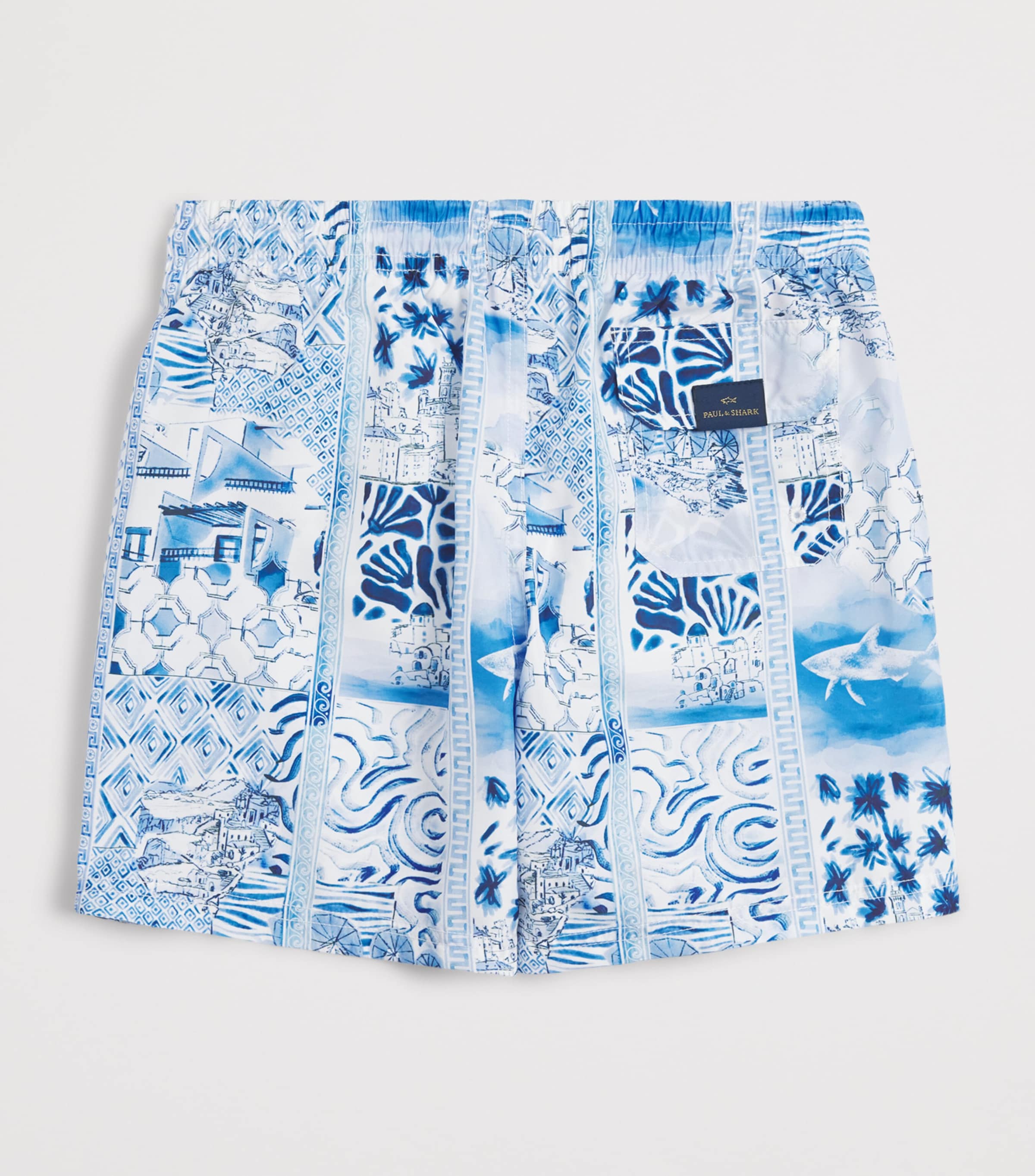 Paul & Shark Printed Swim Shorts (8-14 Years) Blue Mykonos Image 2
