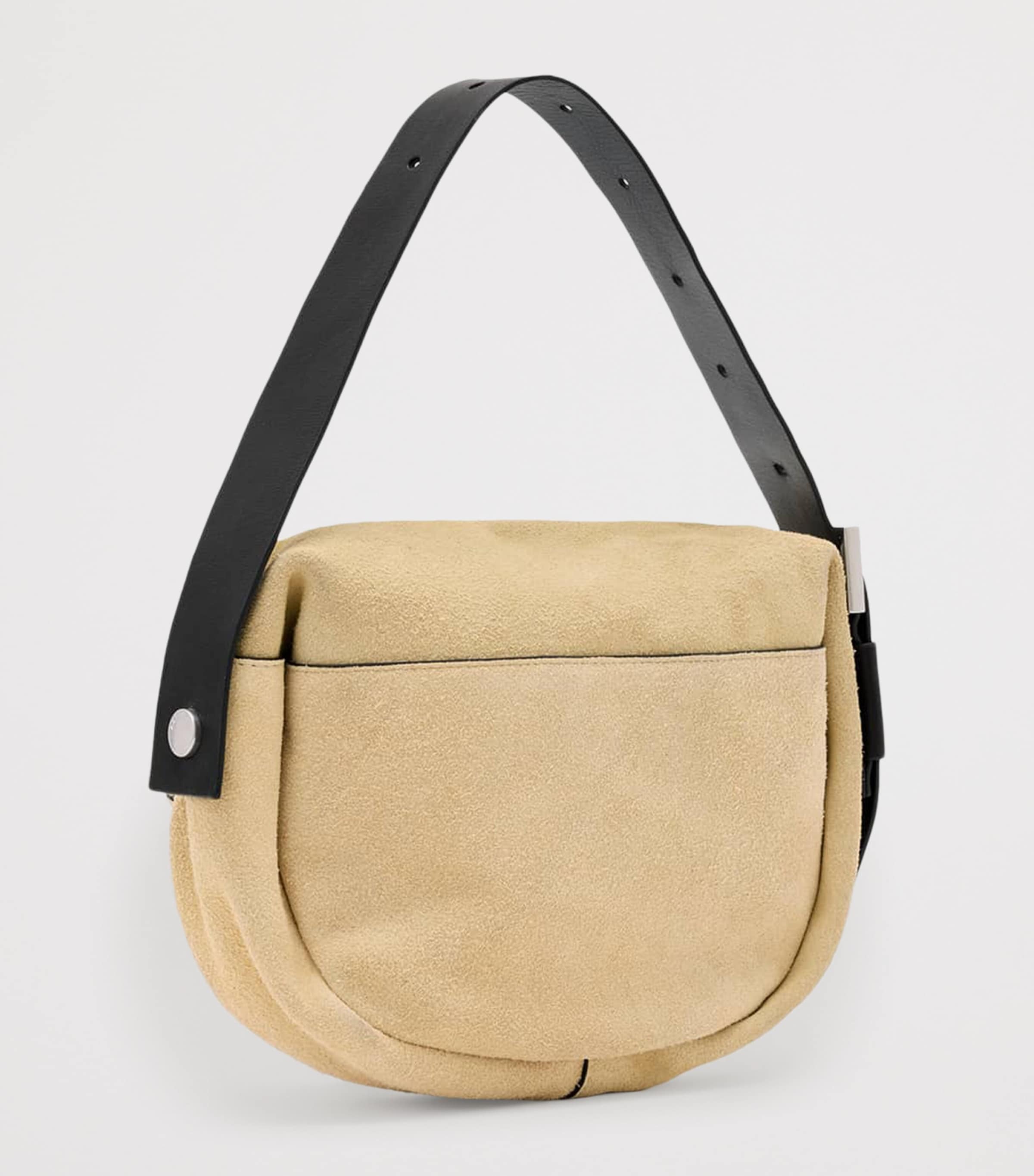 AllSaints Mini Suede Noemie Shoulder Bag Sahara White Image 6