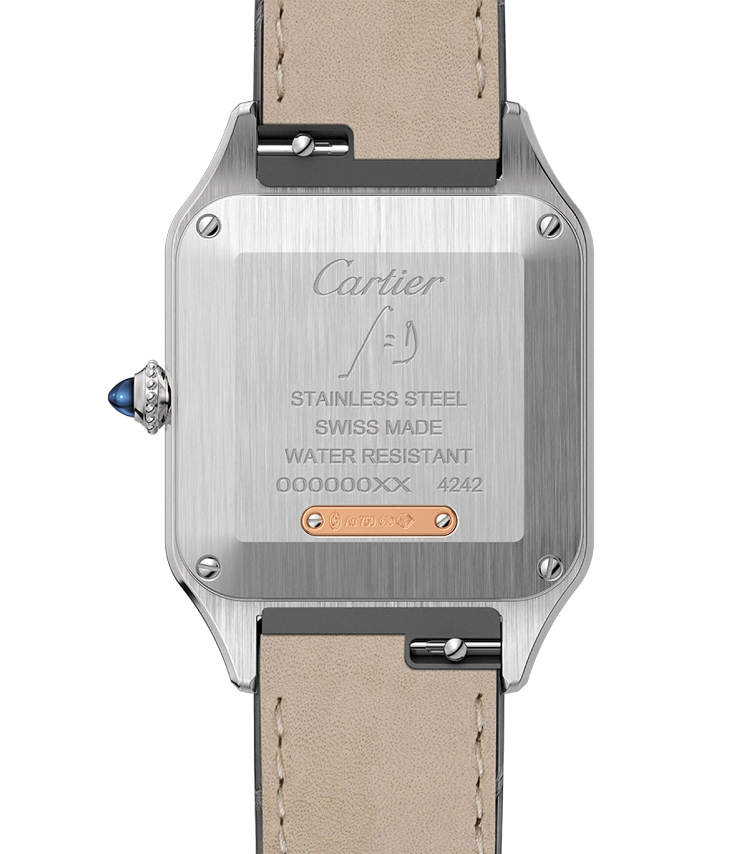 Rose Gold and Stainless Steel Santos de Cartier Watch 27.5mm SILVER Image 7