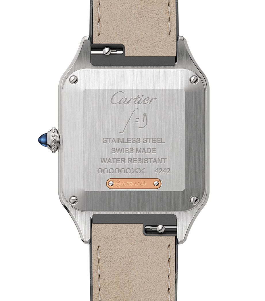 Rose Gold and Stainless Steel Santos de Cartier Watch 27.5mm SILVER Image 7
