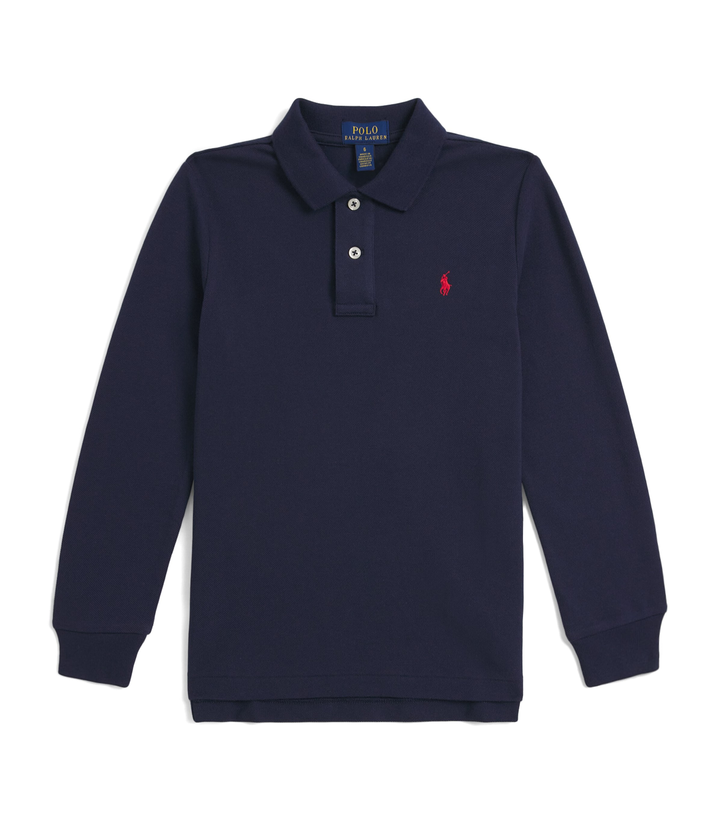 Ralph Lauren Cotton Long-sleeve Polo Shirt In Blue