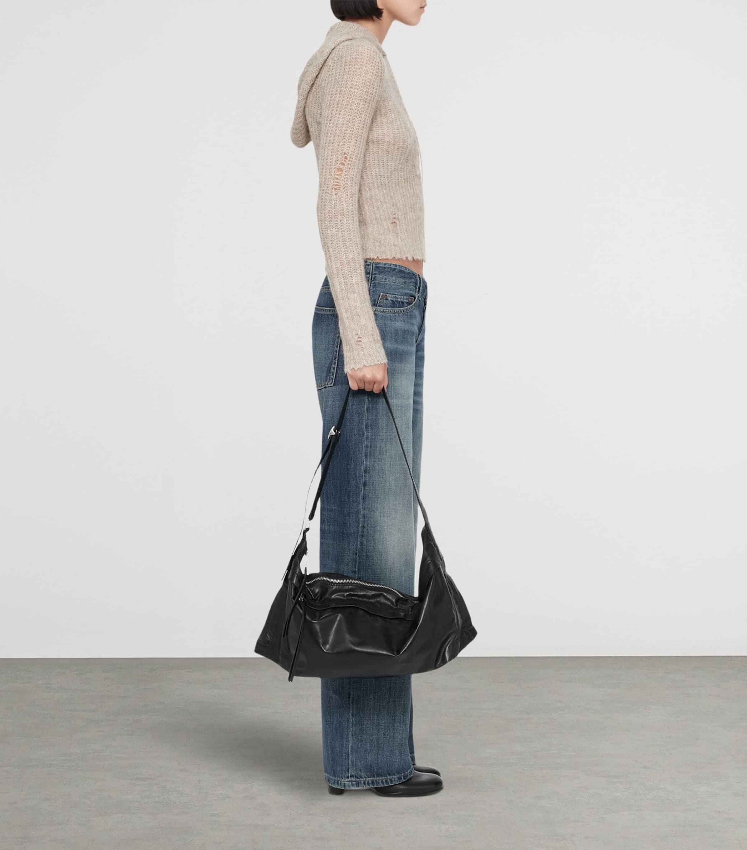 AllSaints Womens Mabel Hoodie Pebble Grey Image 6