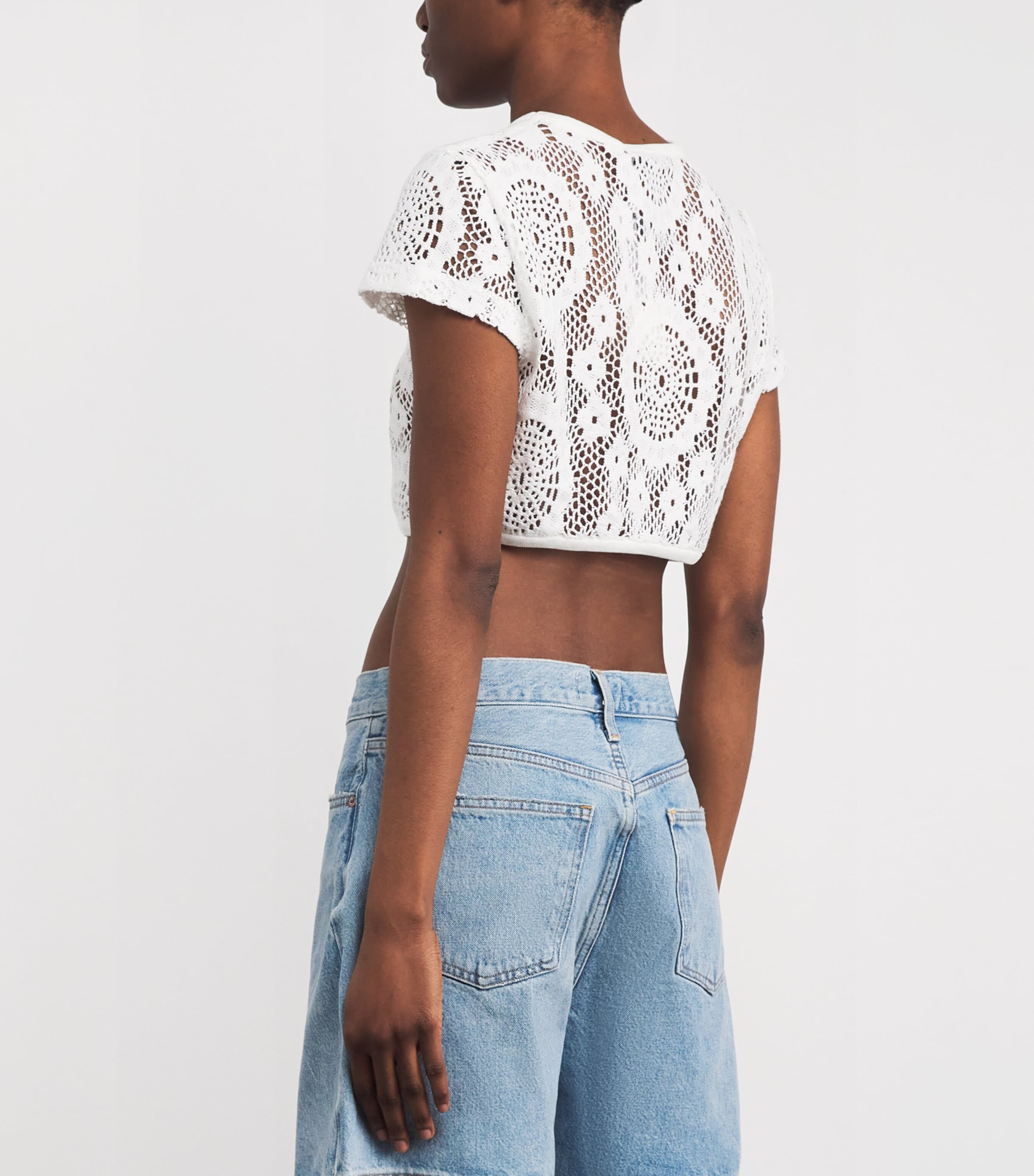 Lace Lidie Crop Top WHITE Image 4