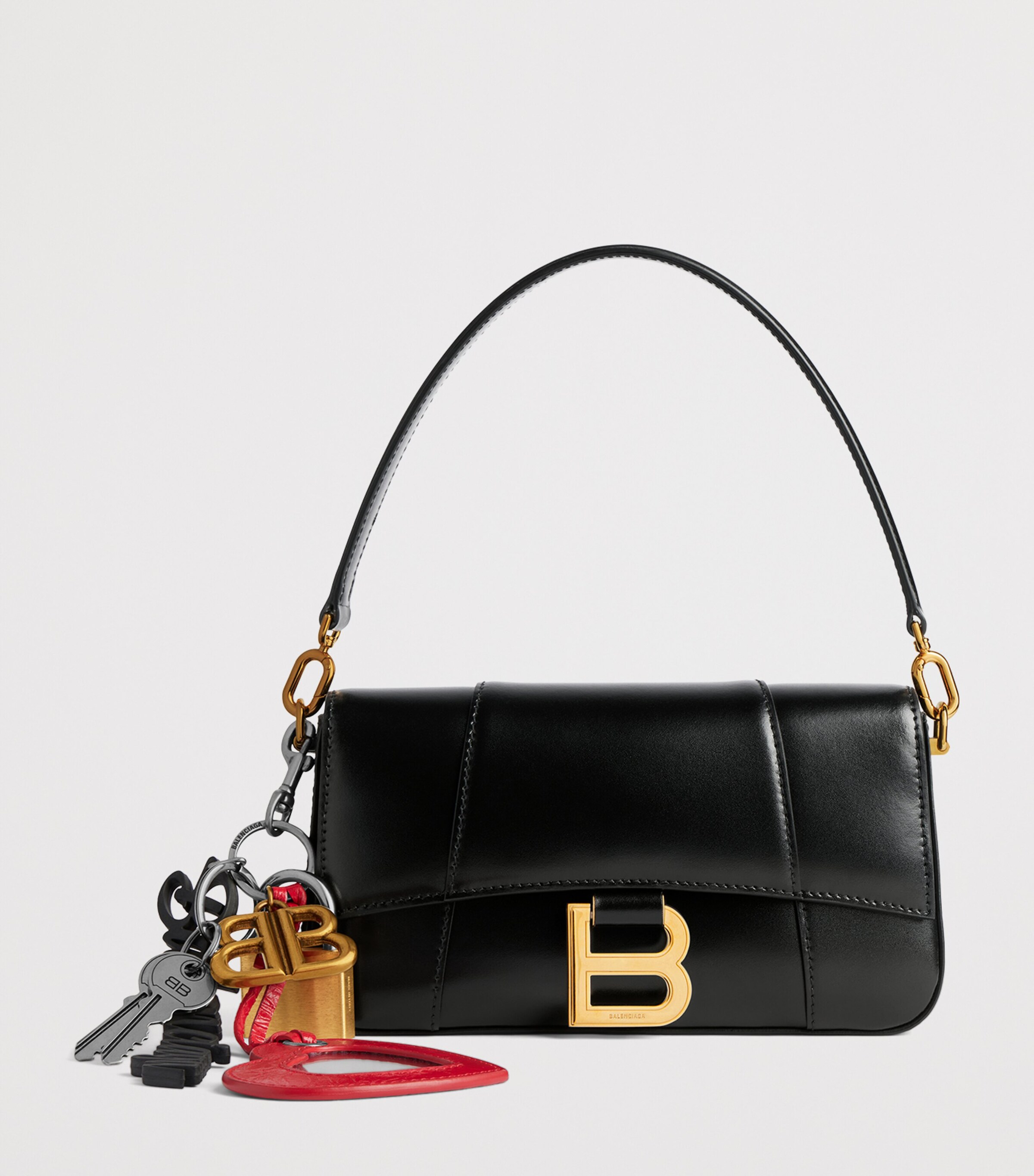Balenciaga Small Leather Hourglass Top-Handle Bag Image 7