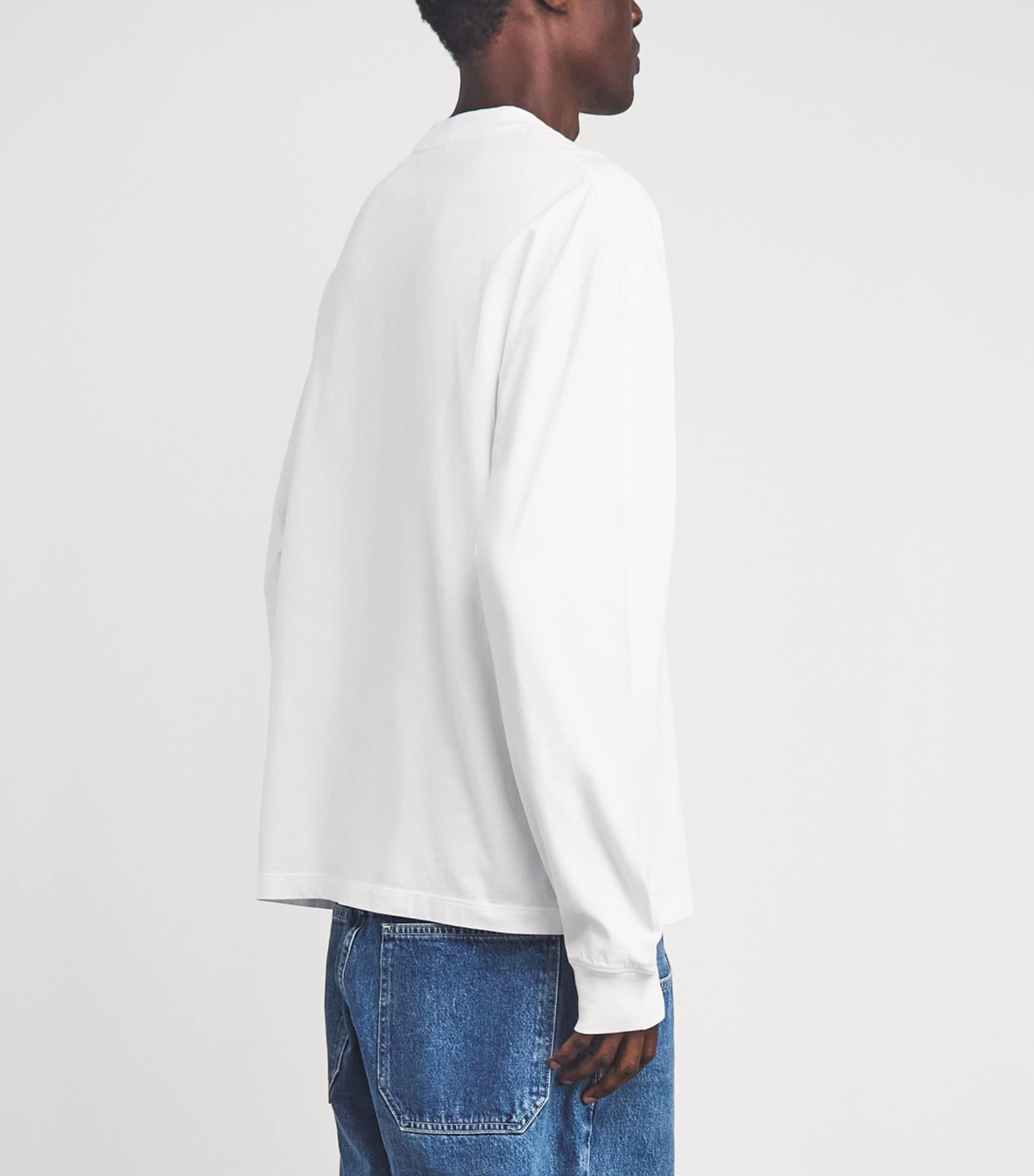 AGOLDE Mens Cotton Asha Long-Sleeve T-Shirt White Image 5