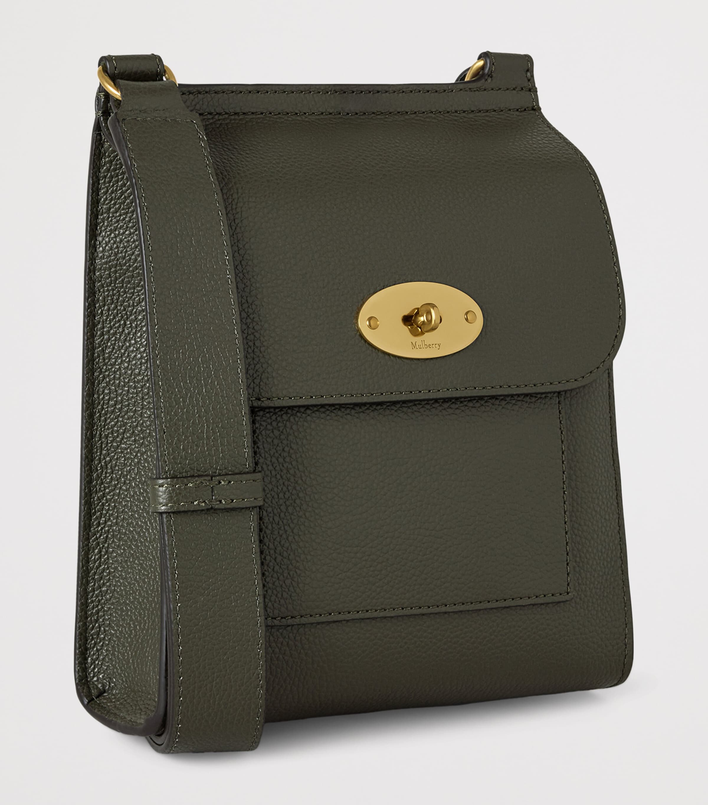 Small Leather Antony Messenger Bag JUNPER GREEN Image 2