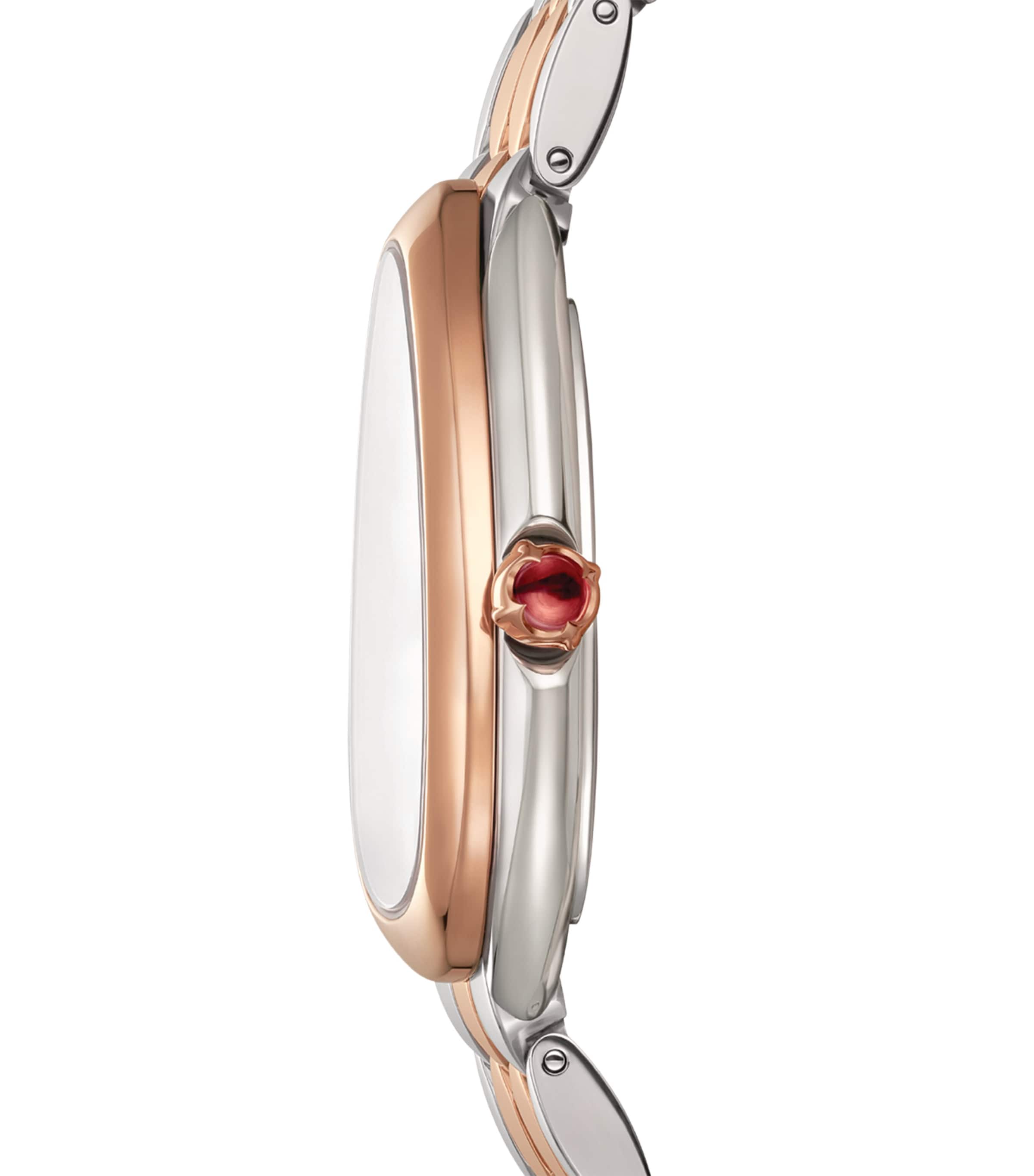 Bvlgari Stainless Steel and Rose Gold Serpenti Seduttori Watch 33mm White Image 2