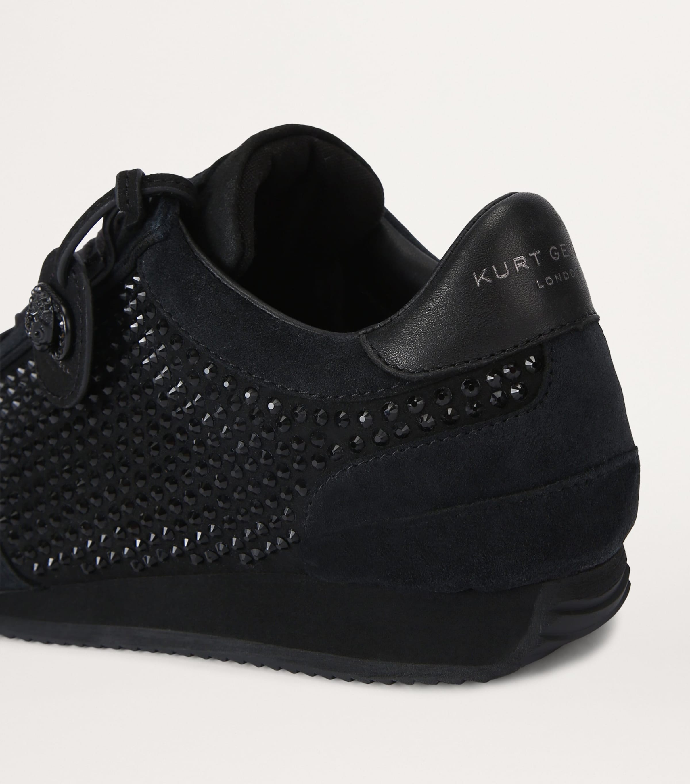 Kurt Geiger London Suede Embellished Chelsea Sneakers Black Image 2