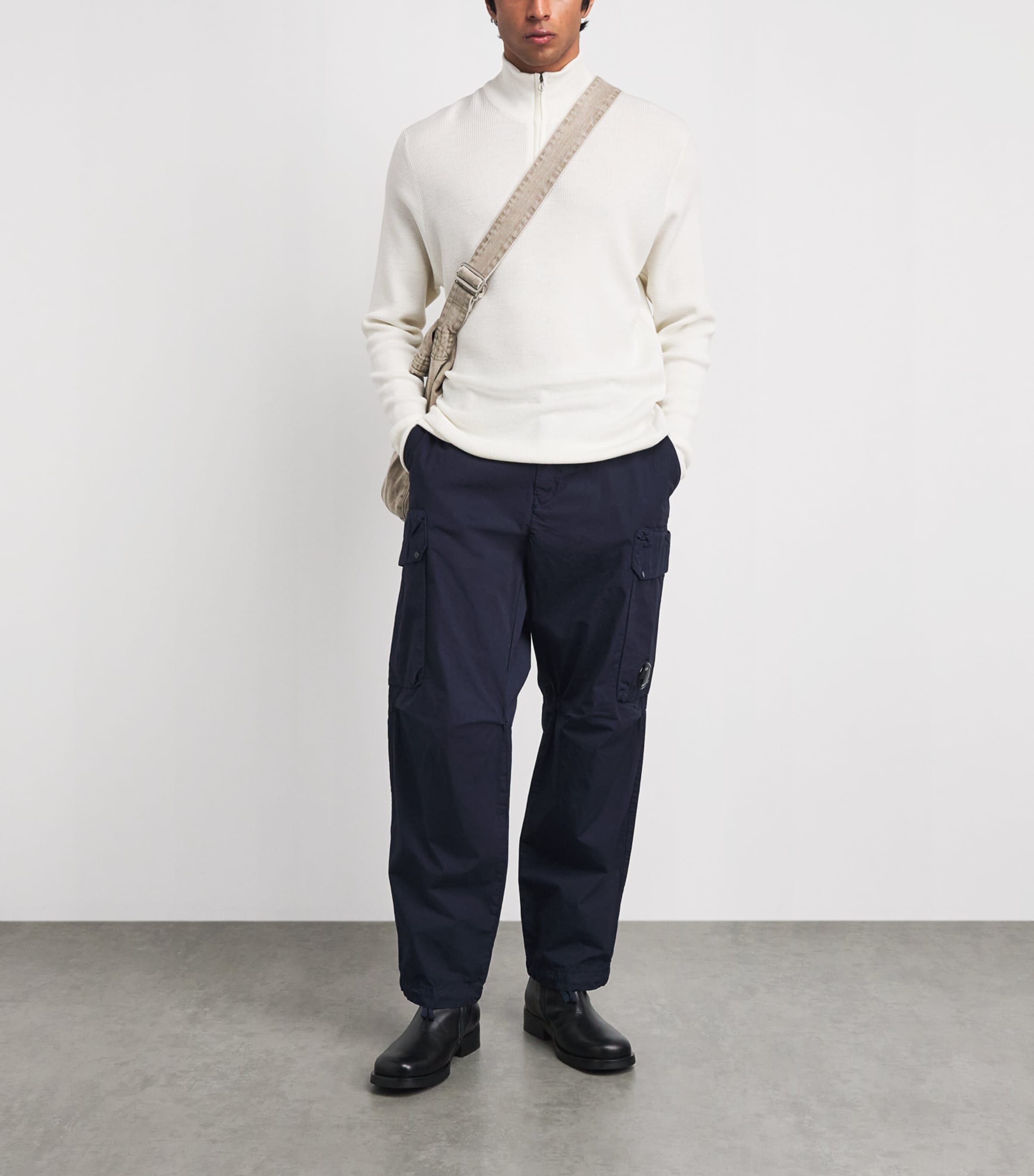 C.P. Company Mens Cotton Lens Cargo Trousers Midnight Navy Image 2