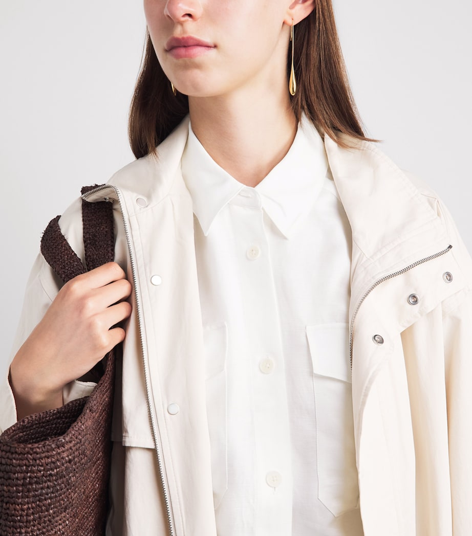 ANINE BING Womens Edith Cropped Shirt Ivory Image 3